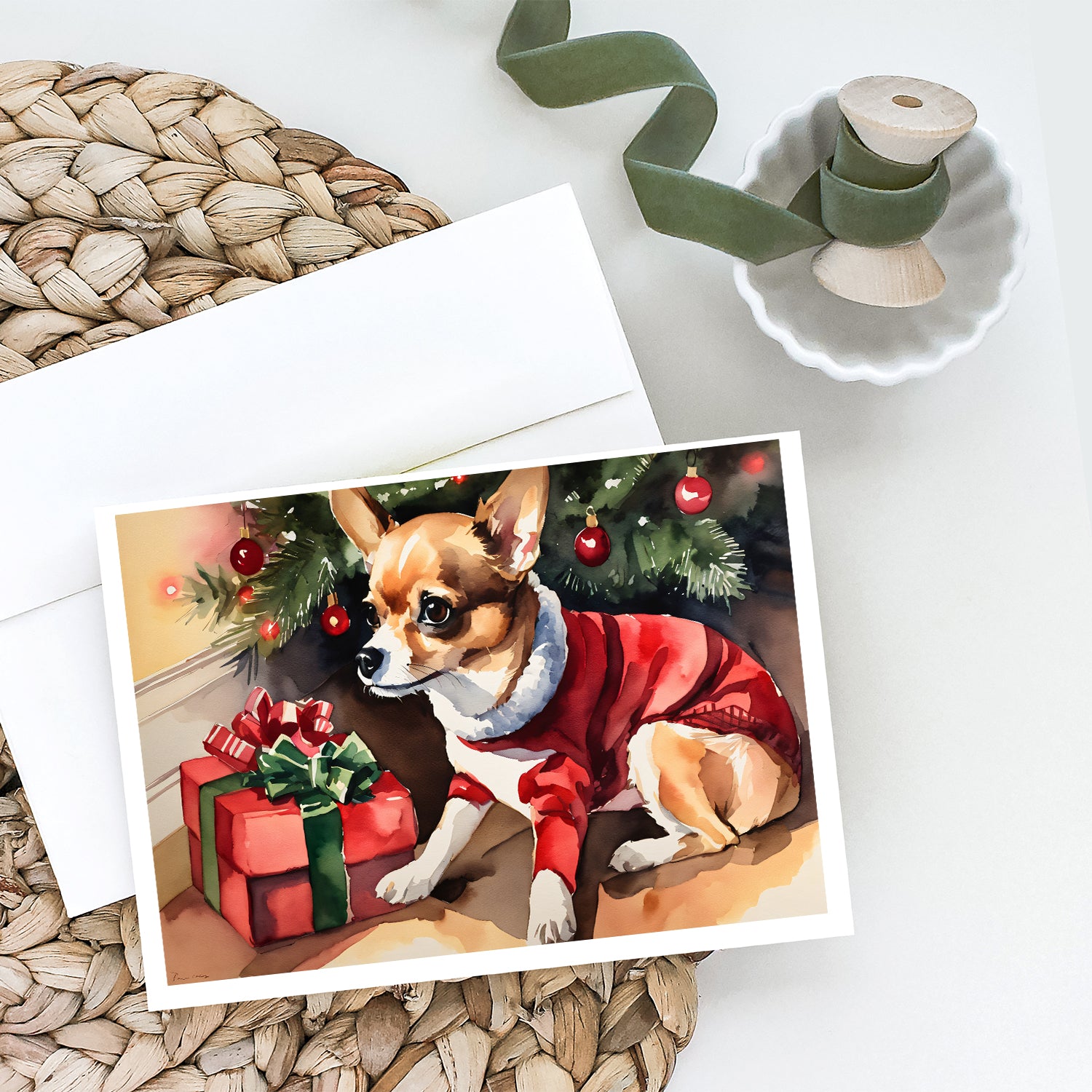 Buy this Chihuahua Cozy Christmas Greeting Cards Pack of 8