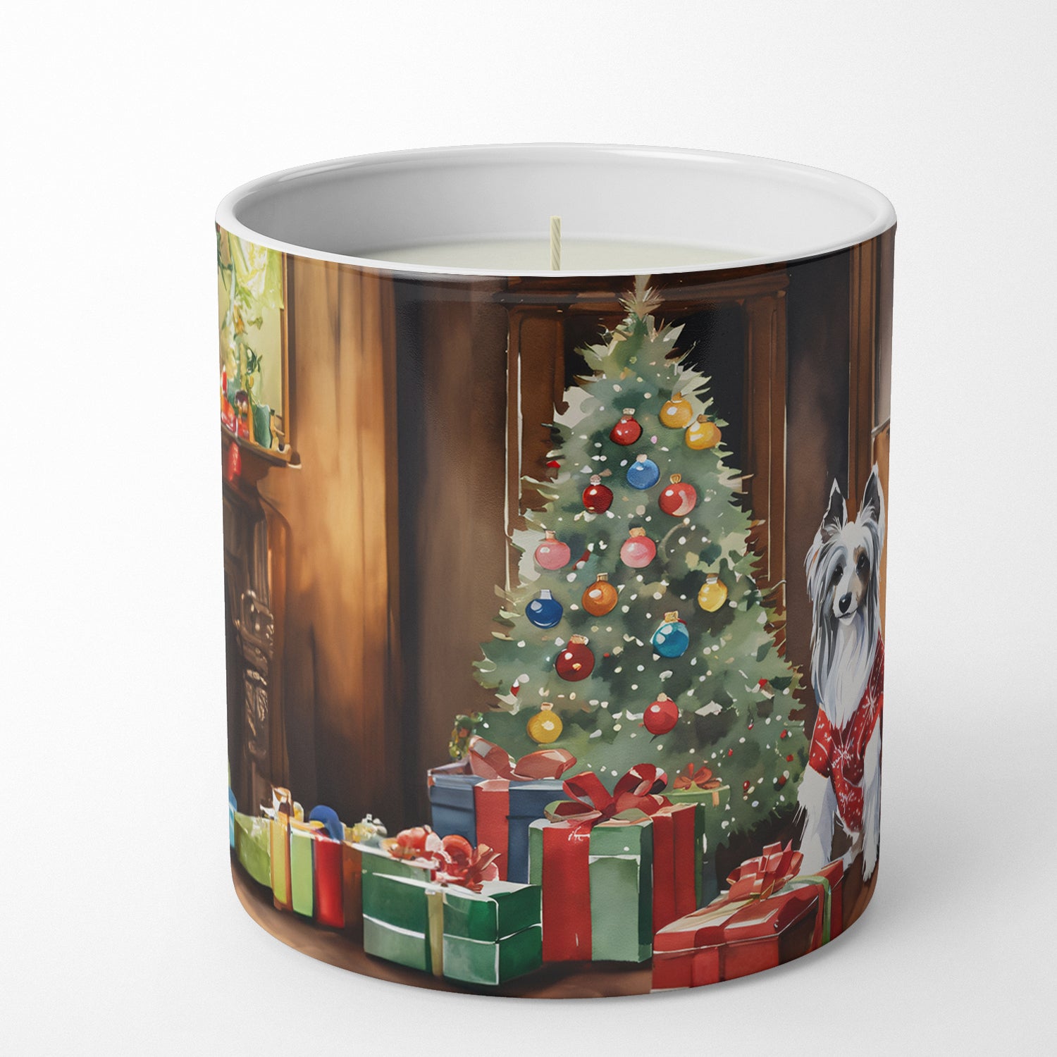 Chinese Crested Cozy Christmas Decorative Soy Candle