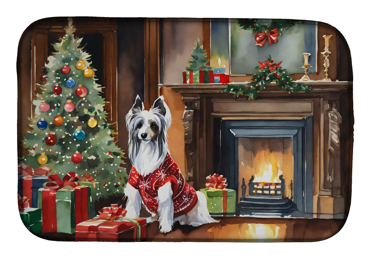 Buy this Chinese Crested Cozy Christmas Dish Drying Mat