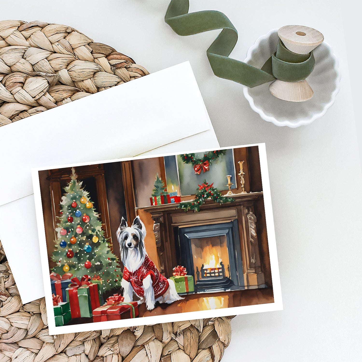 Buy this Chinese Crested Cozy Christmas Greeting Cards Pack of 8