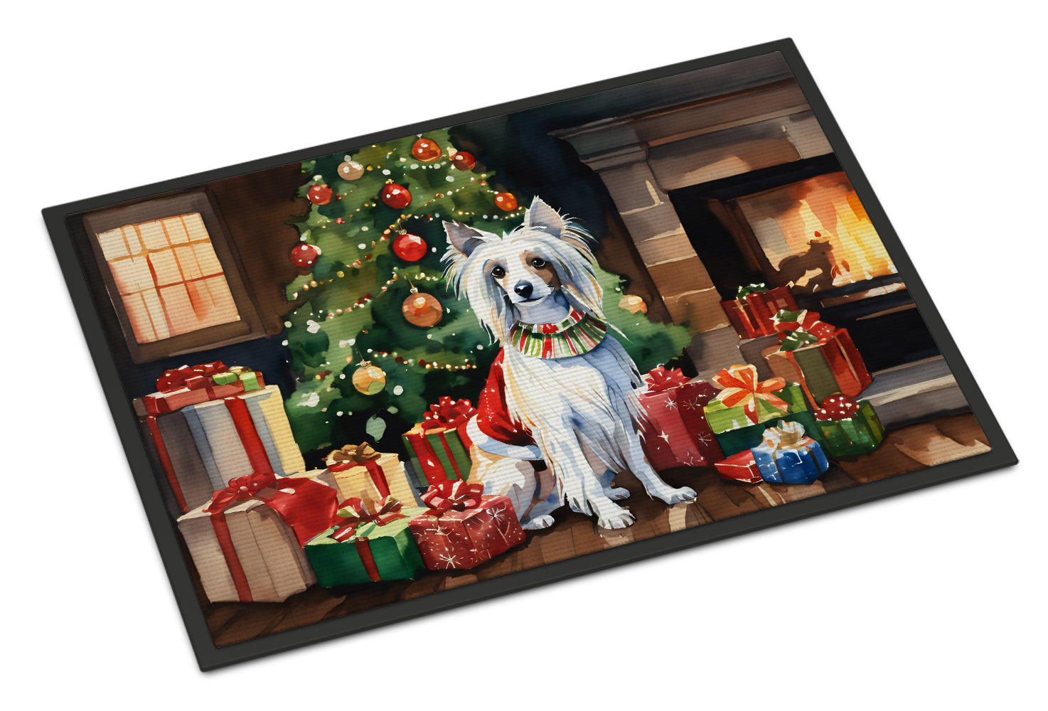 Buy this Chinese Crested Cozy Christmas Doormat
