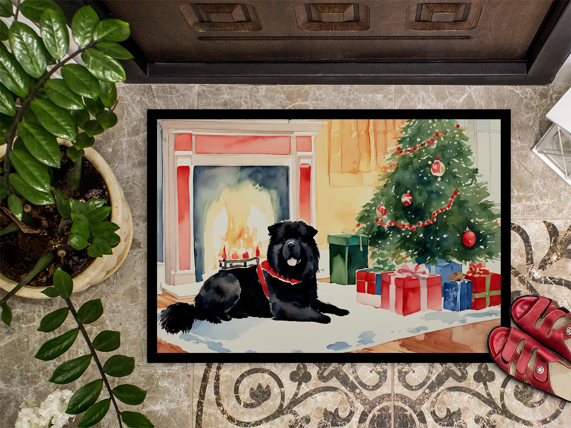 Chow Chow Cozy Christmas Doormat