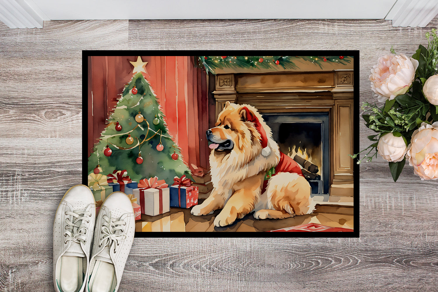 Buy this Chow Chow Cozy Christmas Doormat