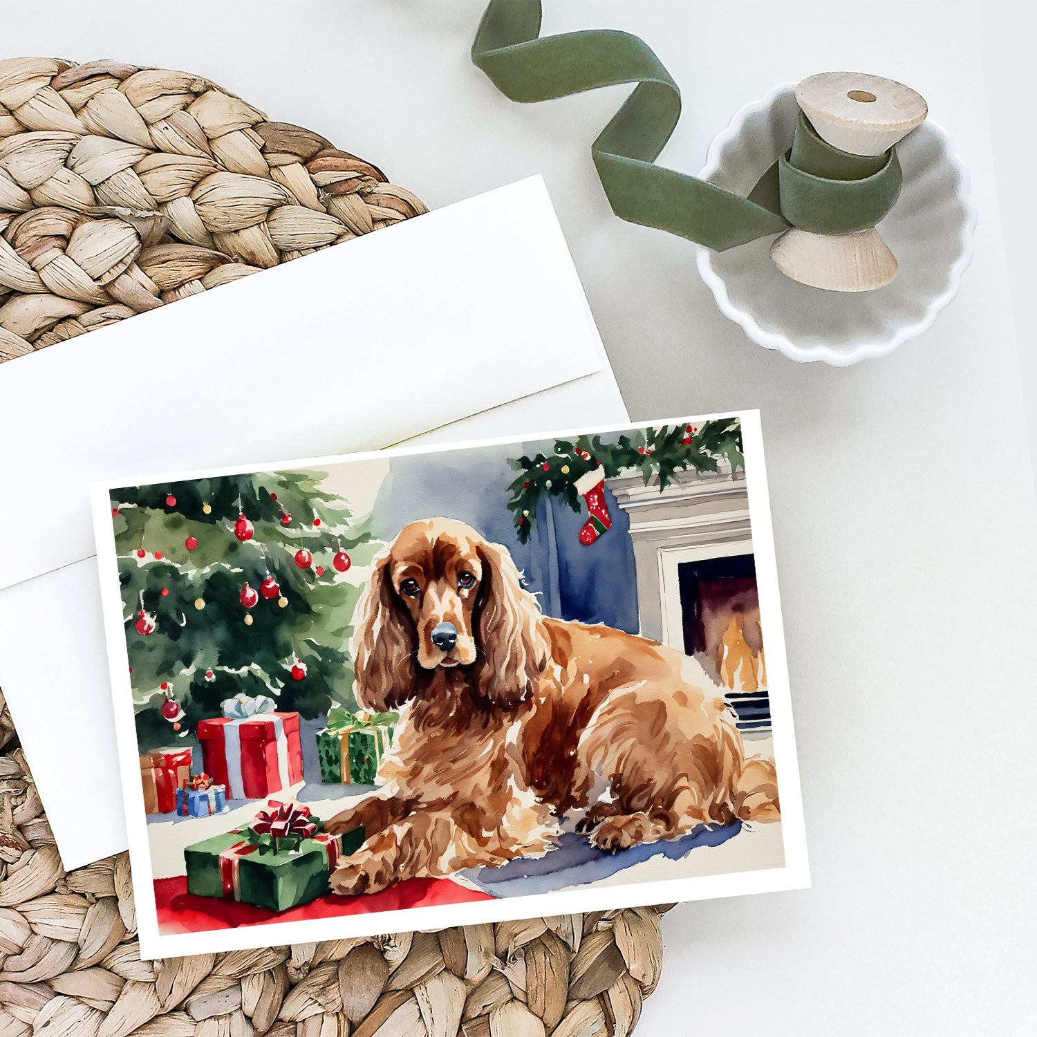Cocker Spaniel Cozy Christmas Greeting Cards Pack of 8