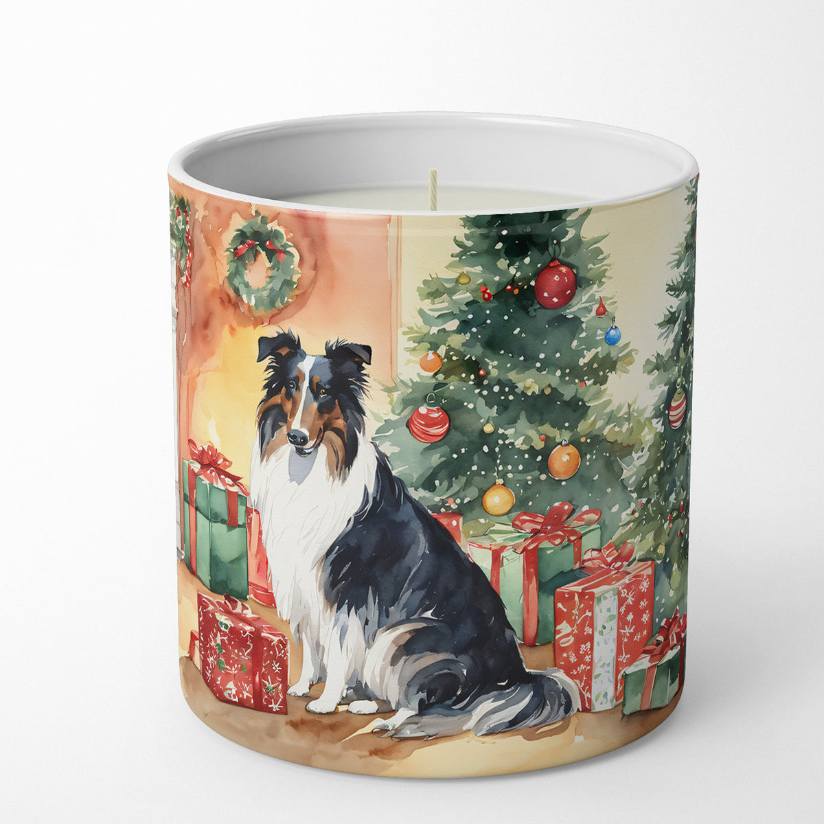 Buy this Collie Cozy Christmas Decorative Soy Candle