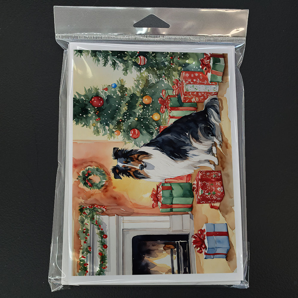 Collie Cozy Christmas Greeting Cards Pack of 8