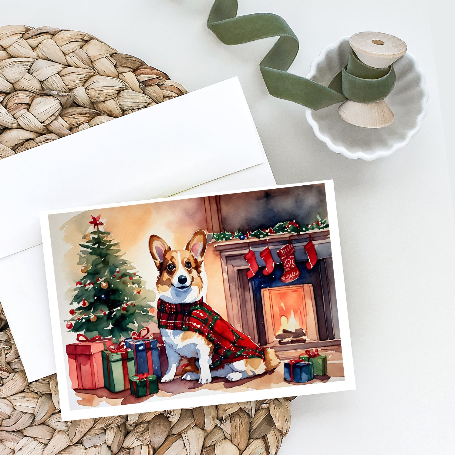 Buy this Corgi Cozy Christmas Greeting Cards Pack of 8