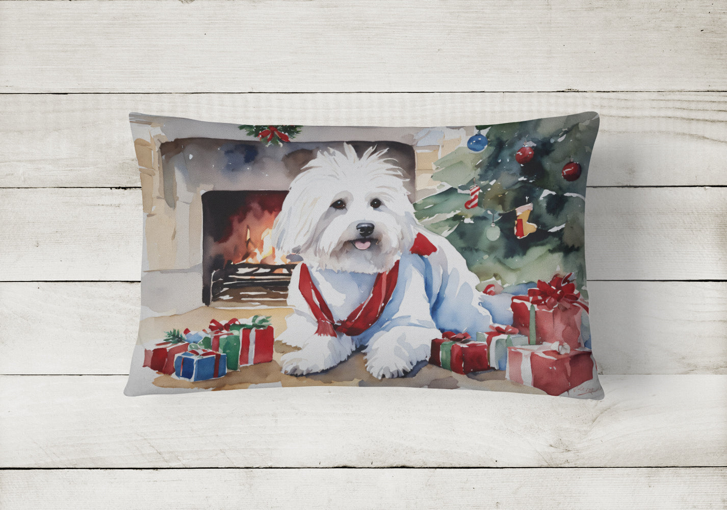 Buy this Coton De Tulear Cozy Christmas Throw Pillow