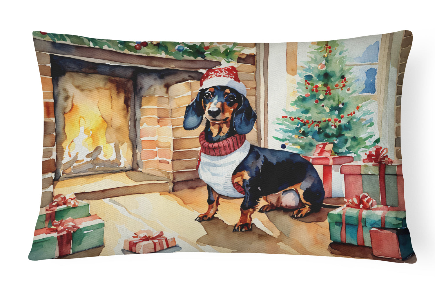 Buy this Dachshund Cozy Christmas Throw Pillow