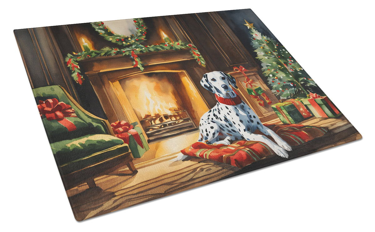Buy this Dalmatian Cozy Christmas Glass Cutting Board Large