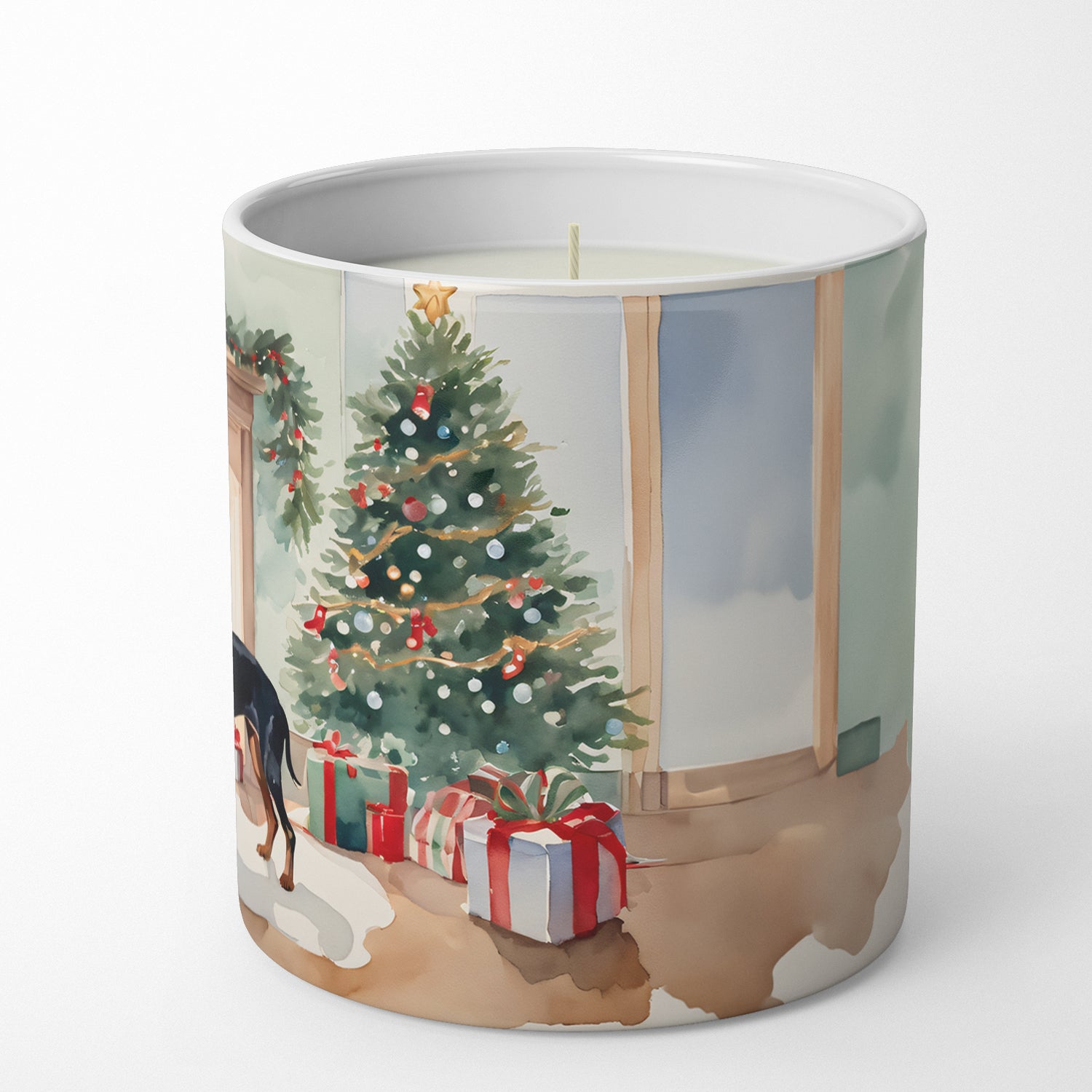 Doberman Pinscher Cozy Christmas Decorative Soy Candle