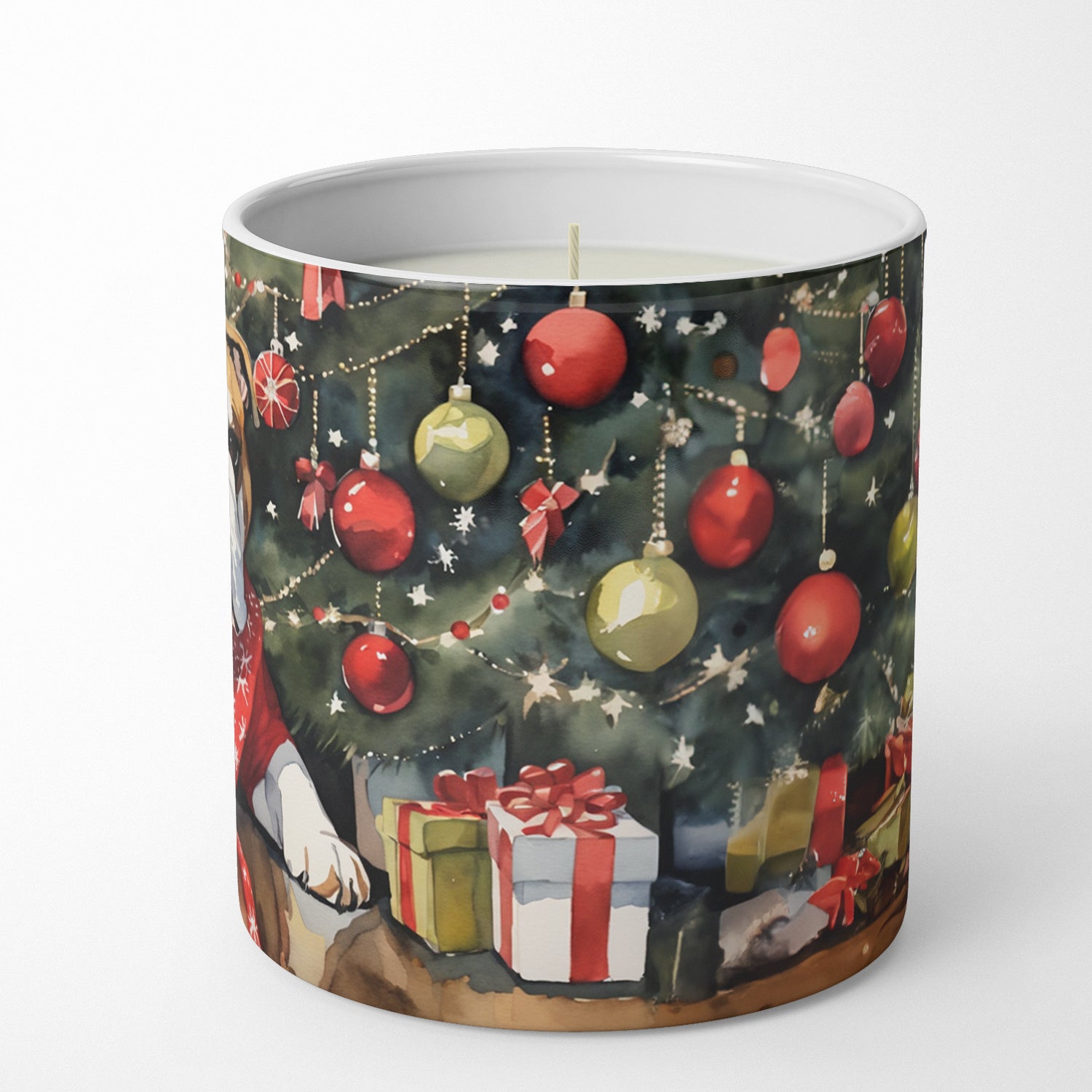 English Bulldog Cozy Christmas Decorative Soy Candle