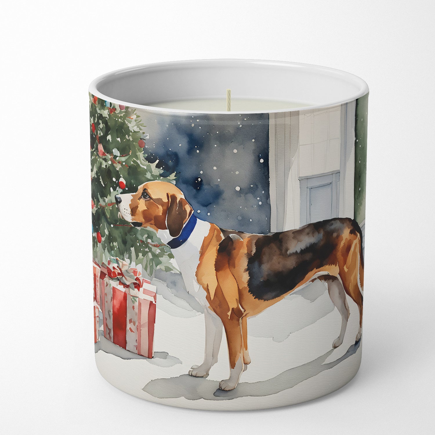 Buy this English Foxhound Cozy Christmas Decorative Soy Candle