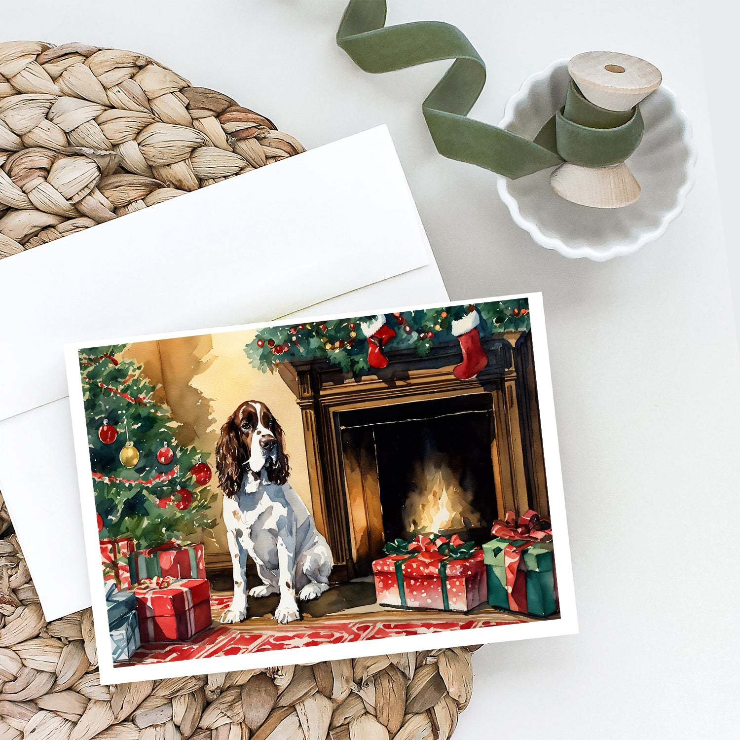 Buy this English Springer Spaniel Cozy Christmas Greeting Cards Pack of 8