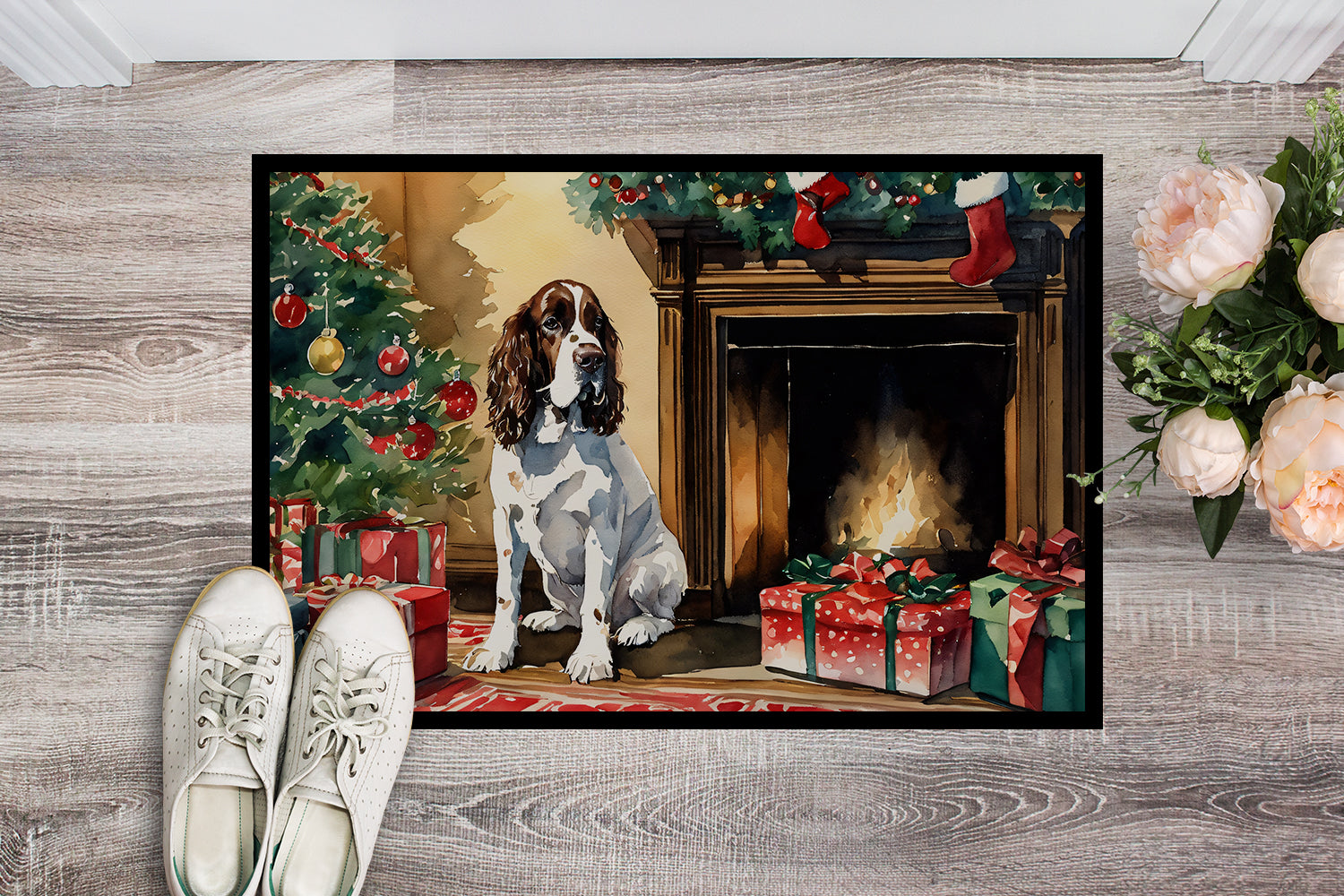 English Springer Spaniel Cozy Christmas Doormat
