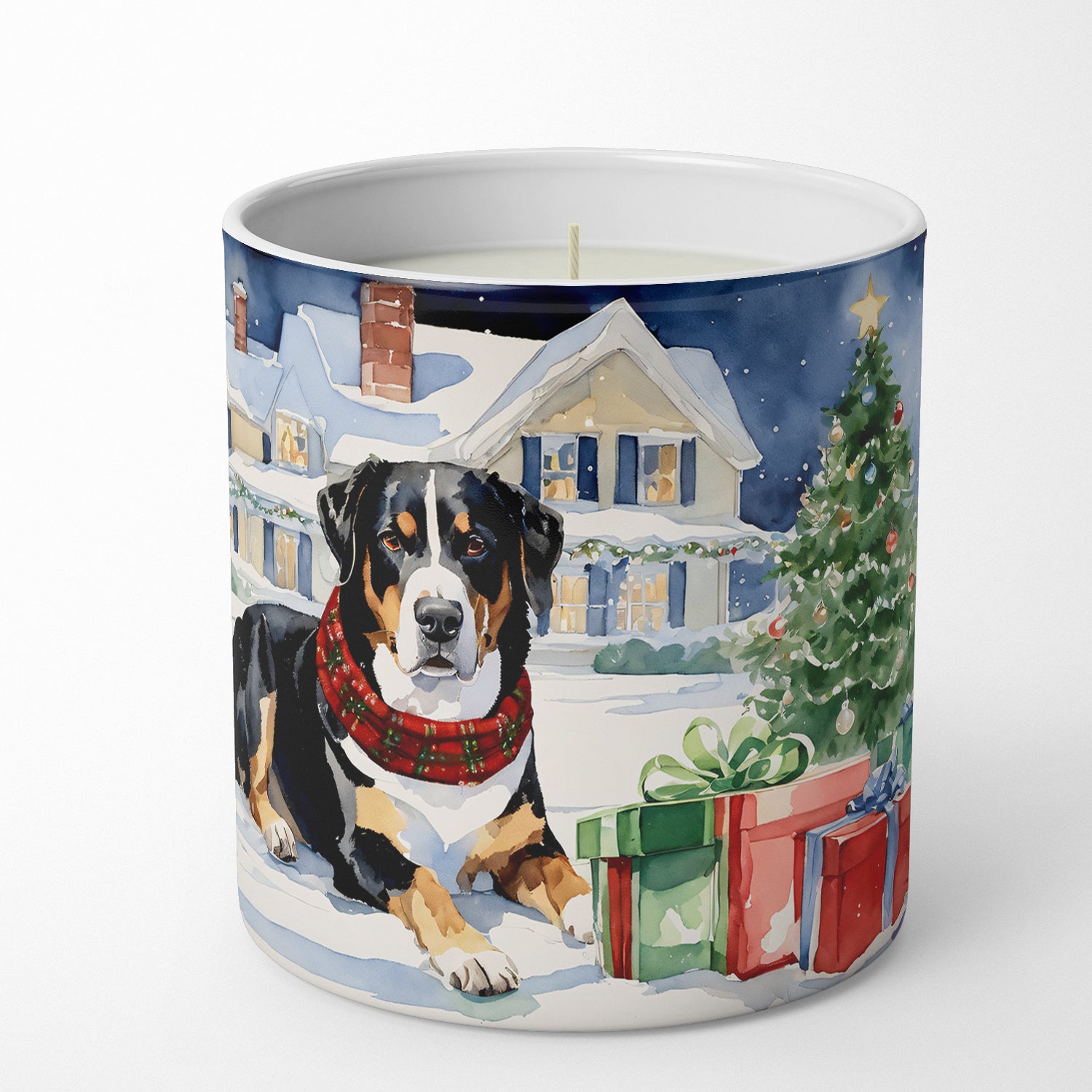 Buy this Entlebucher Mountain Dog Cozy Christmas Decorative Soy Candle