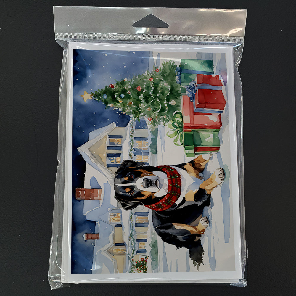Entlebucher Mountain Dog Cozy Christmas Greeting Cards Pack of 8