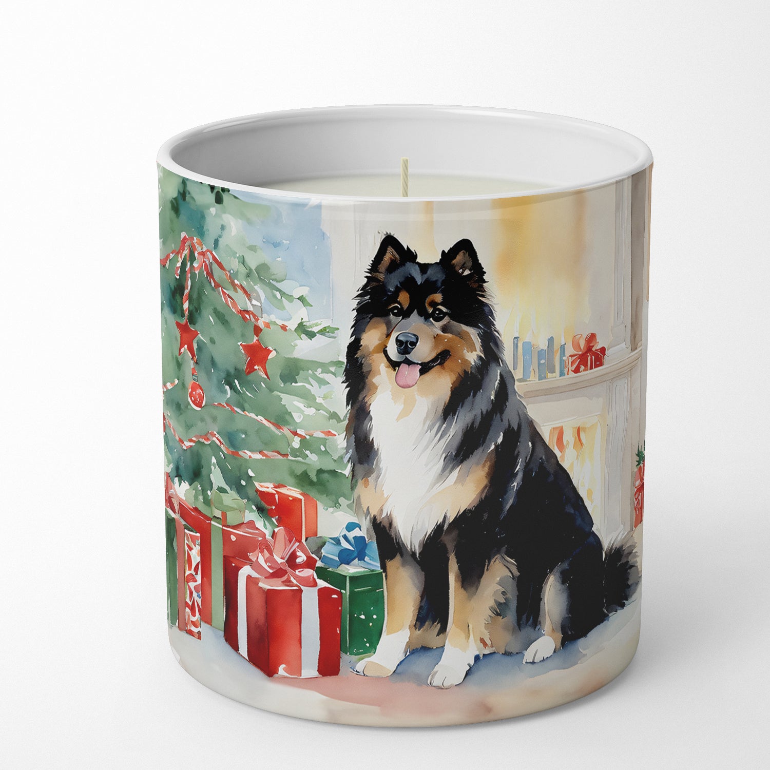 Buy this Finnish Lapphund Cozy Christmas Decorative Soy Candle