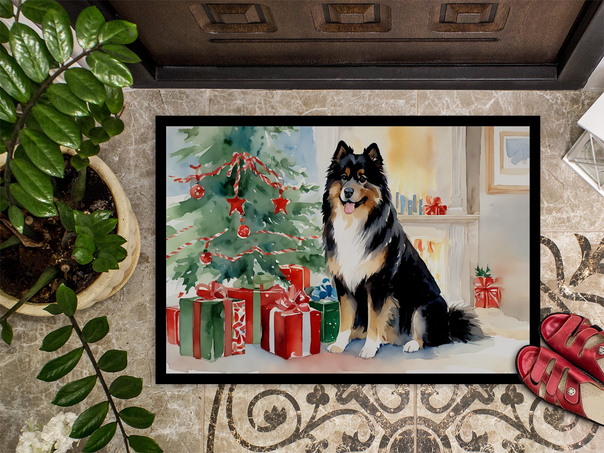 Finnish Lapphund Cozy Christmas Doormat