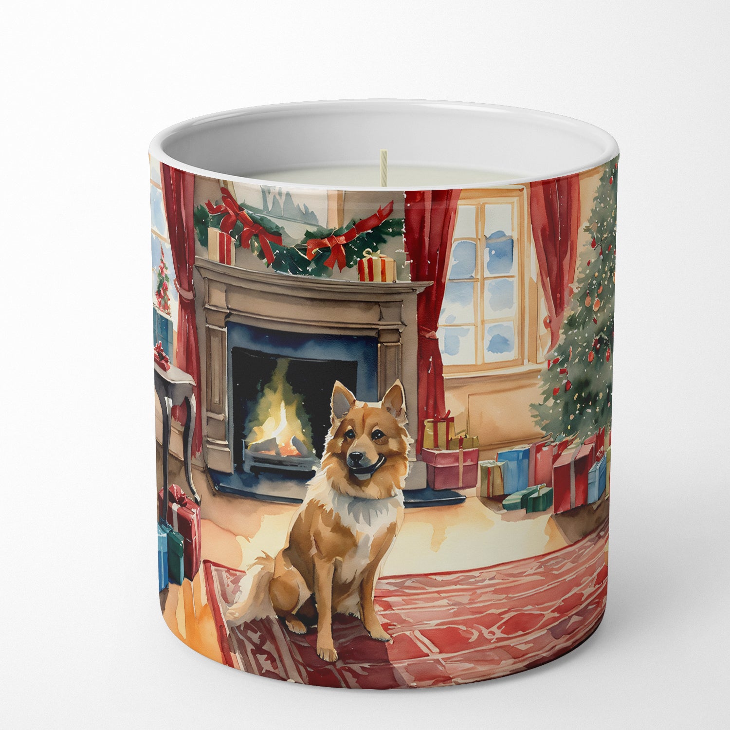 Finnish Spitz Cozy Christmas Decorative Soy Candle