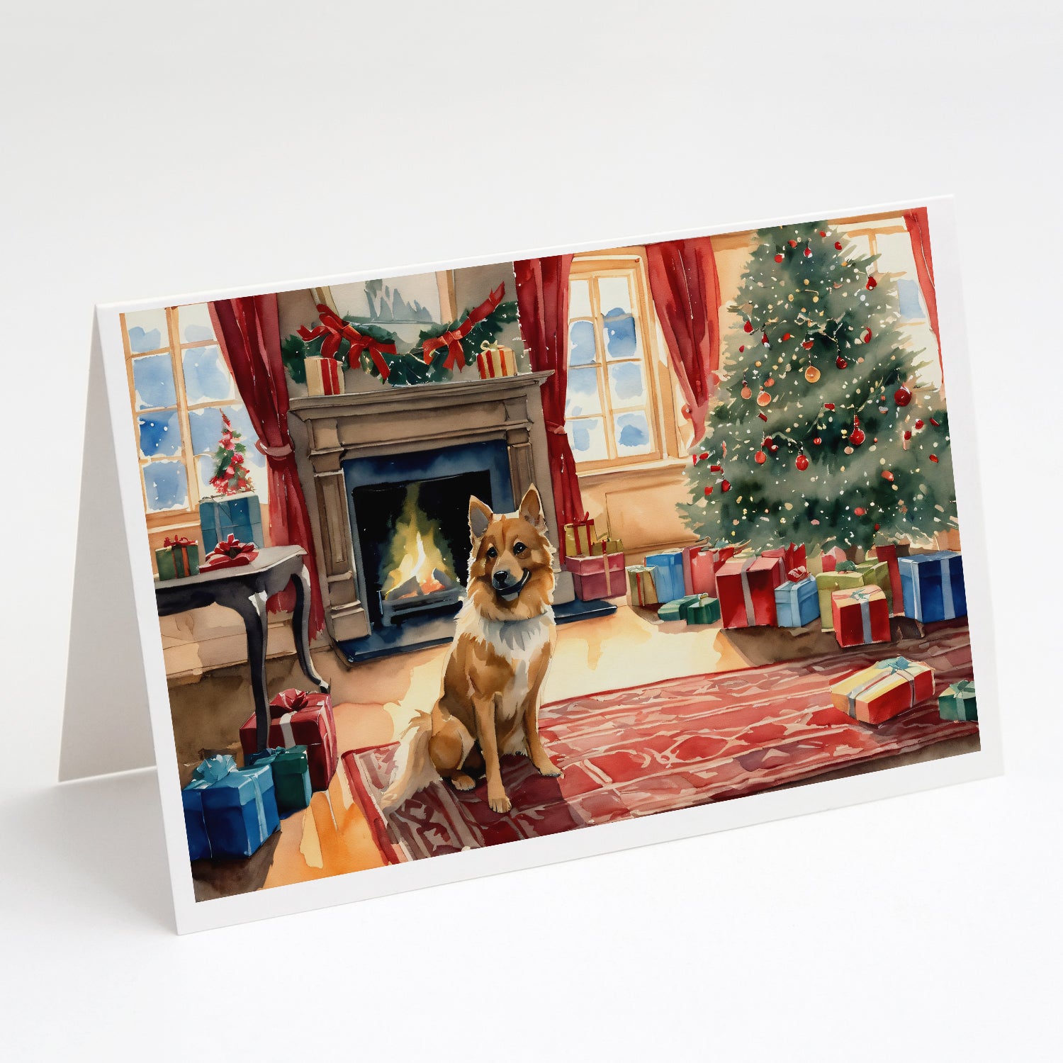 Buy this Finnish Spitz Cozy Christmas Greeting Cards Pack of 8