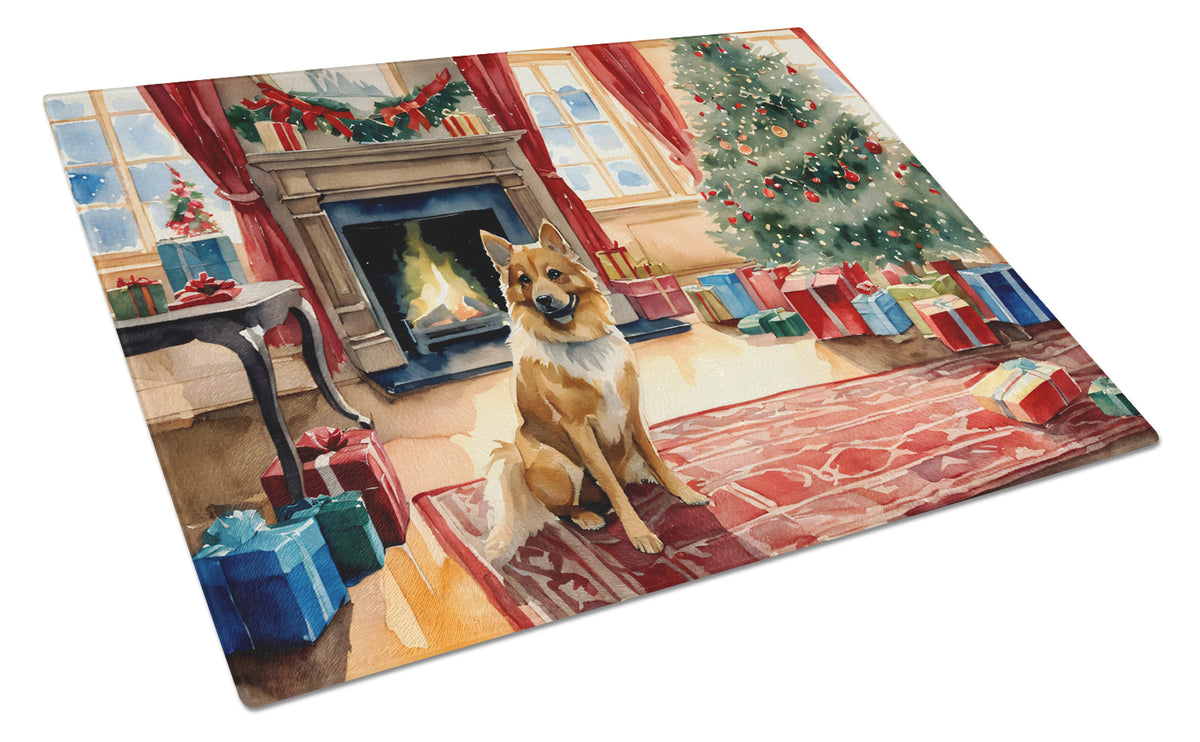Buy this Finnish Spitz Cozy Christmas Glass Cutting Board Large