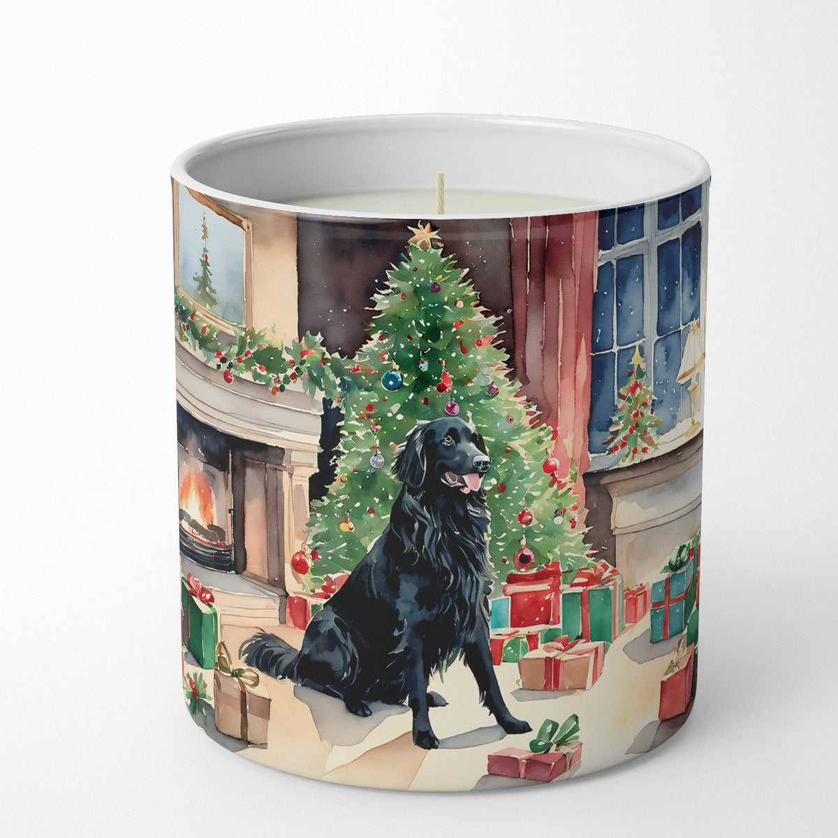 Buy this Flat-Coated Retriever Cozy Christmas Decorative Soy Candle
