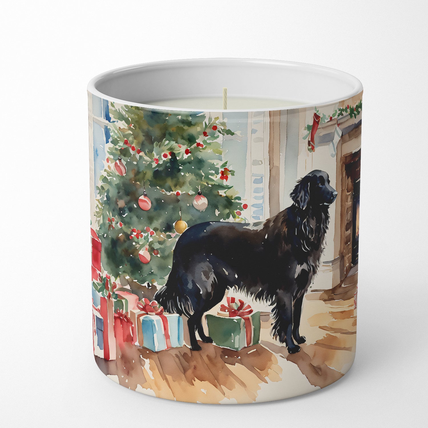 Flat-Coated Retriever Cozy Christmas Decorative Soy Candle