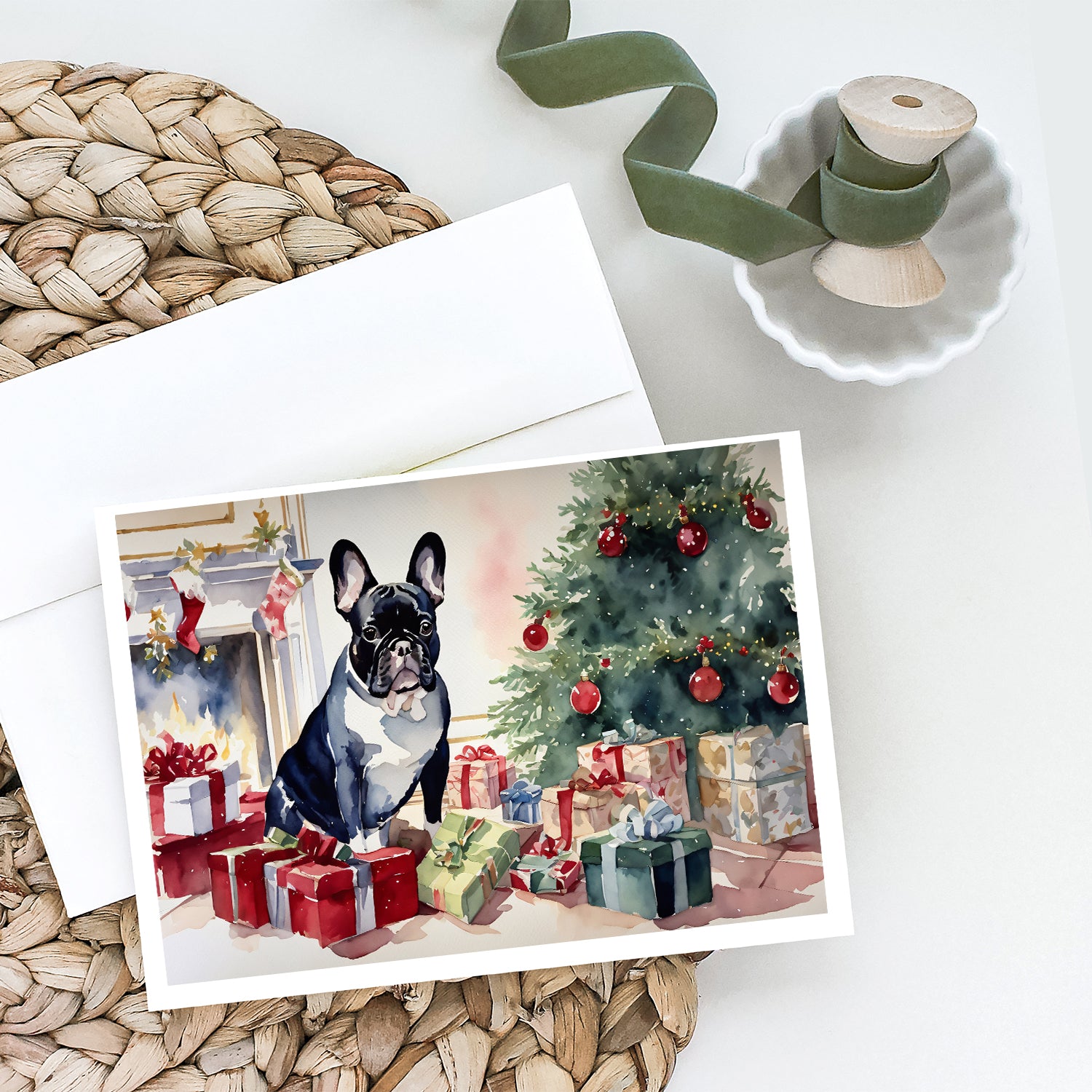 Buy this French Bulldog Cozy Christmas Greeting Cards Pack of 8