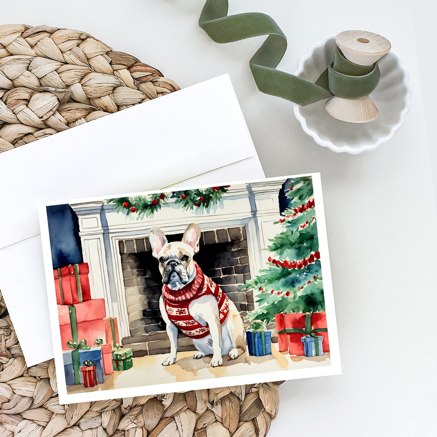 Buy this French Bulldog Cozy Christmas Greeting Cards Pack of 8