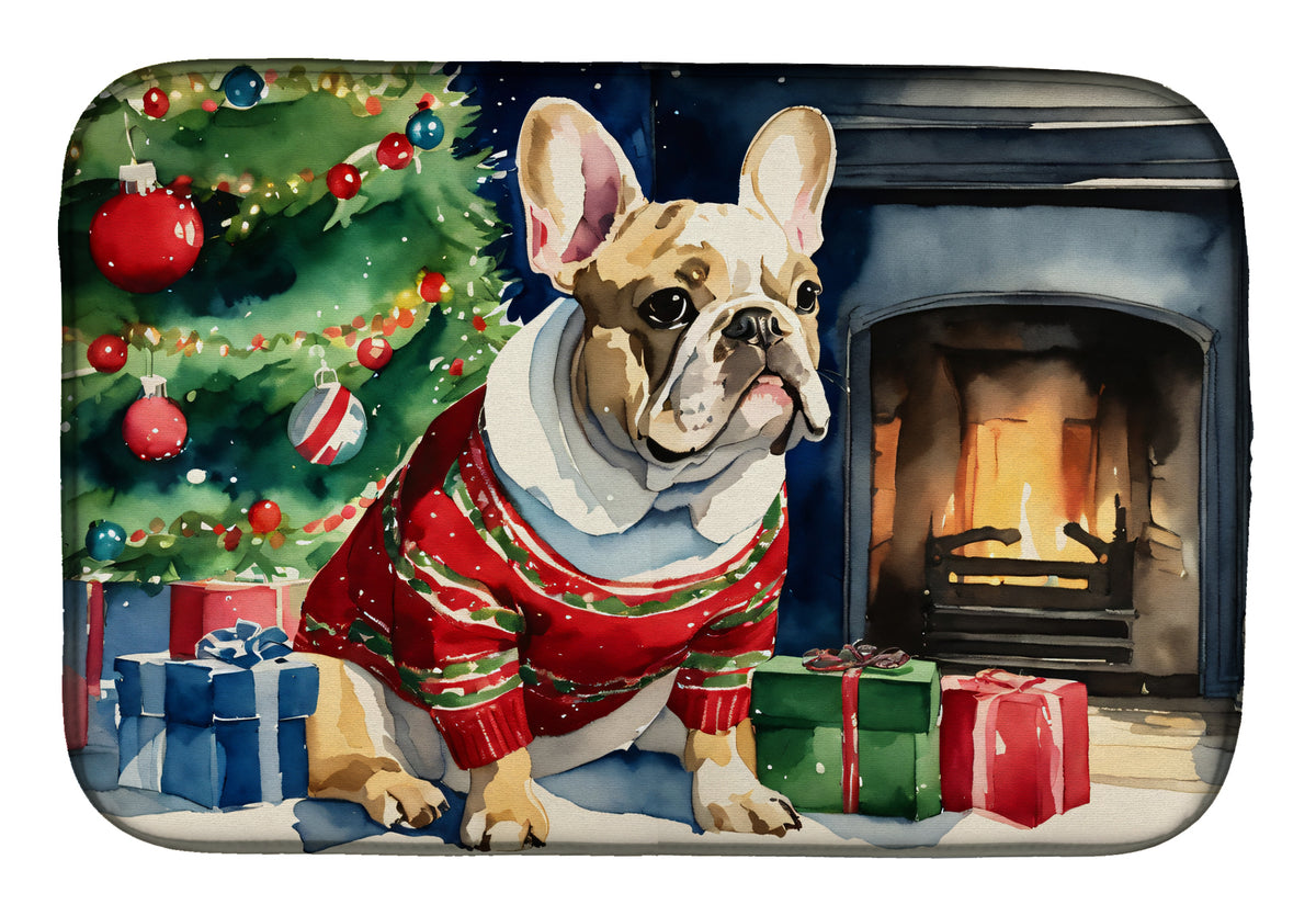 Buy this French Bulldog Cozy Christmas Dish Drying Mat