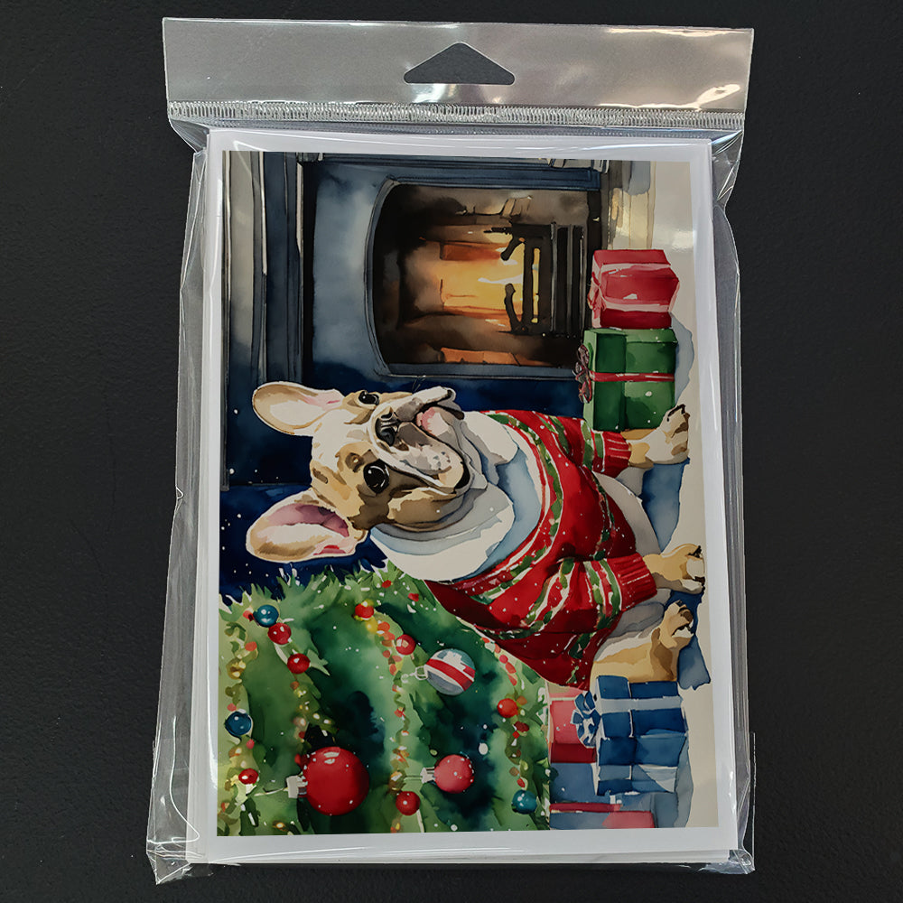 French Bulldog Cozy Christmas Greeting Cards Pack of 8