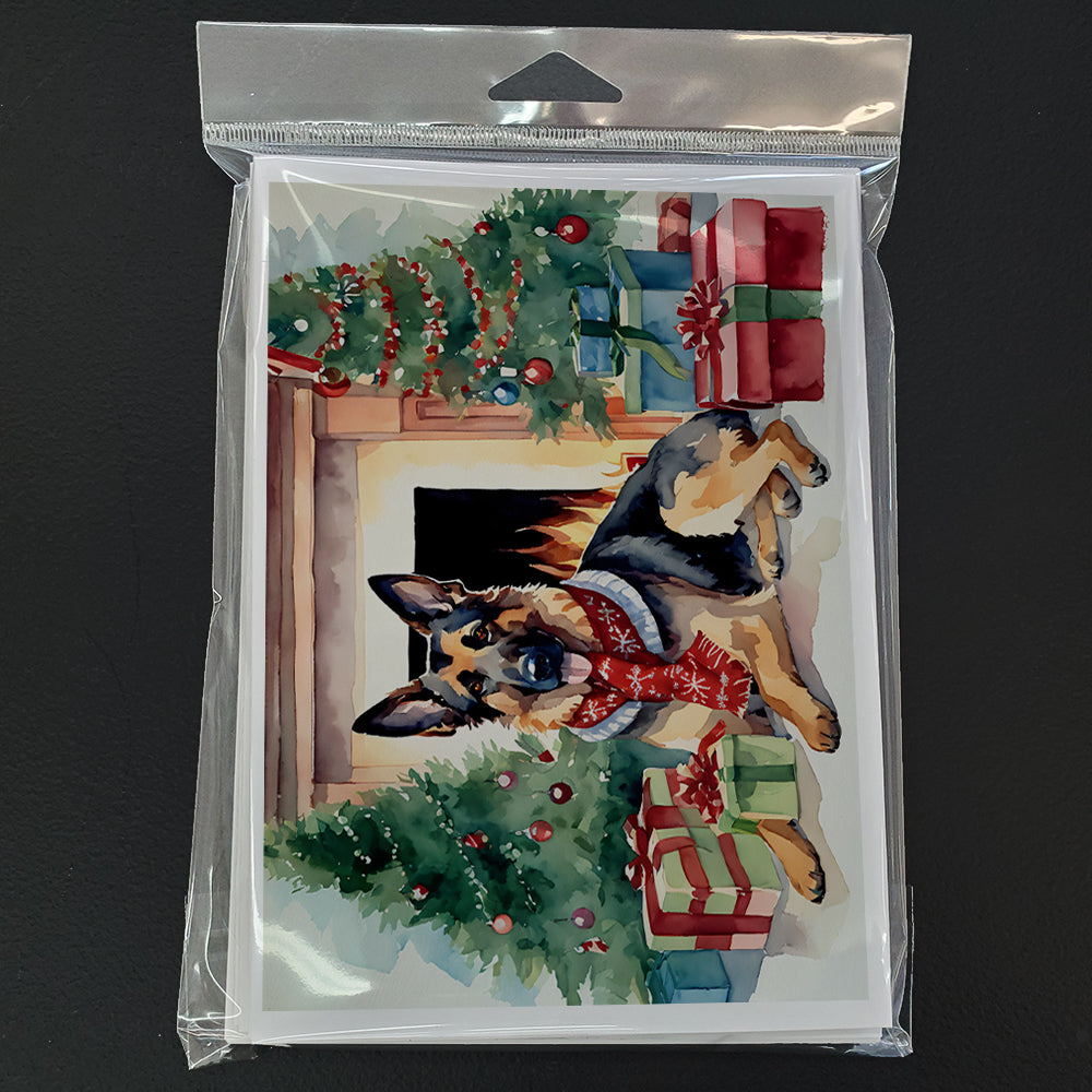 German Shepherd Cozy Christmas Greeting Cards Pack of 8