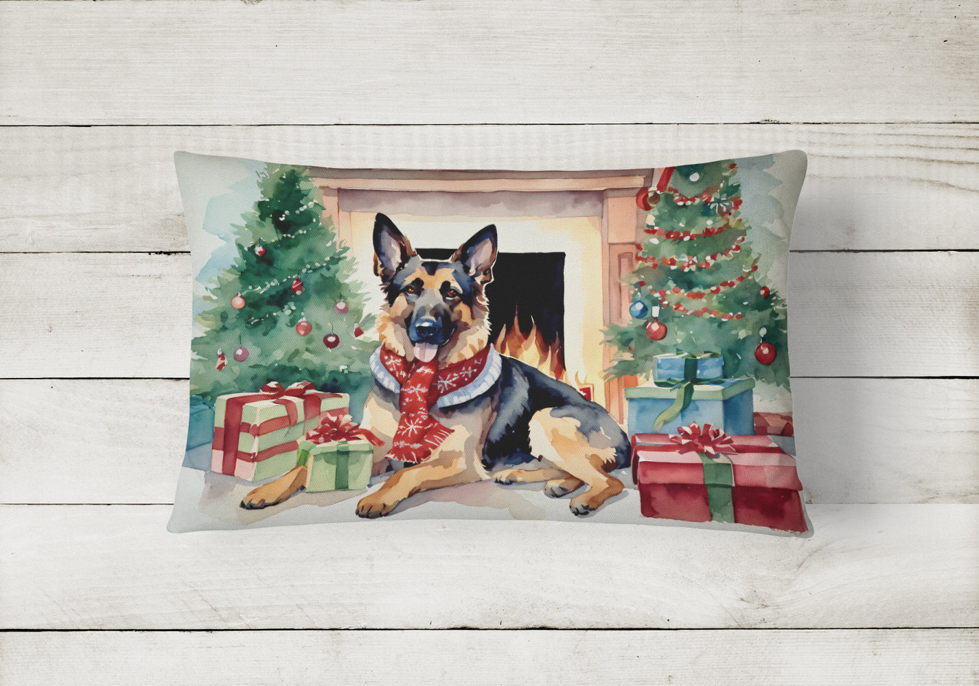 Buy this German Shepherd Cozy Christmas Throw Pillow