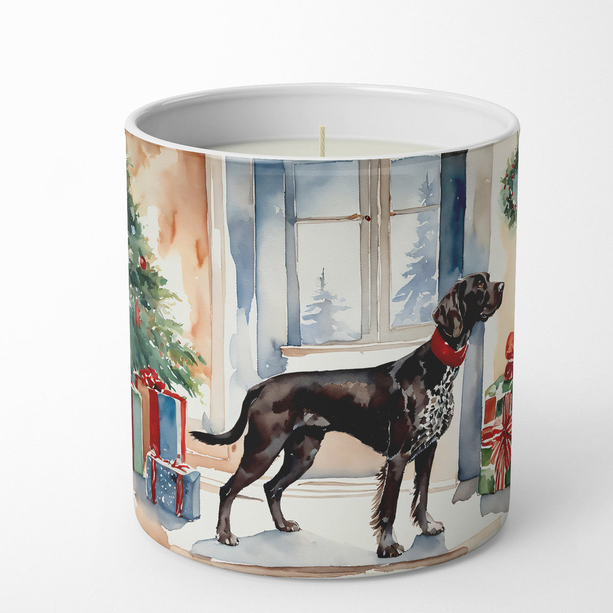 Buy this German Shorthaired Pointer Cozy Christmas Decorative Soy Candle