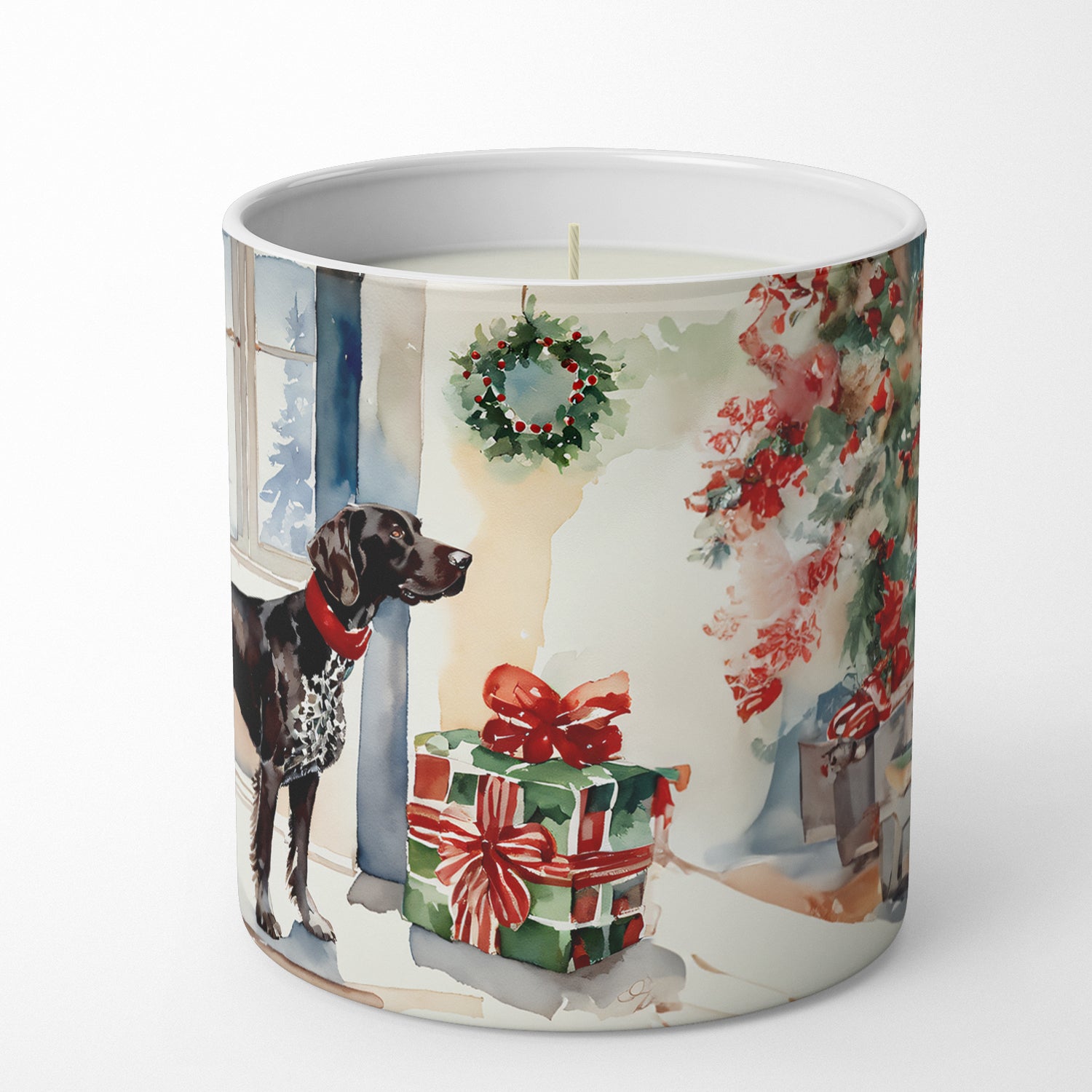 German Shorthaired Pointer Cozy Christmas Decorative Soy Candle