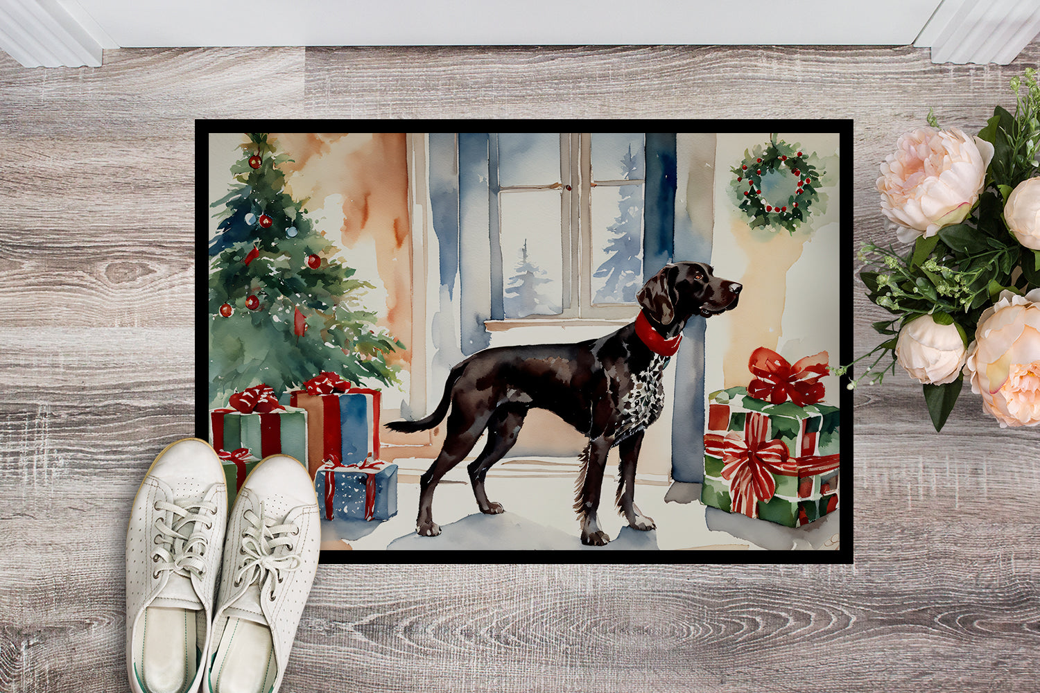Buy this German Shorthaired Pointer Cozy Christmas Doormat