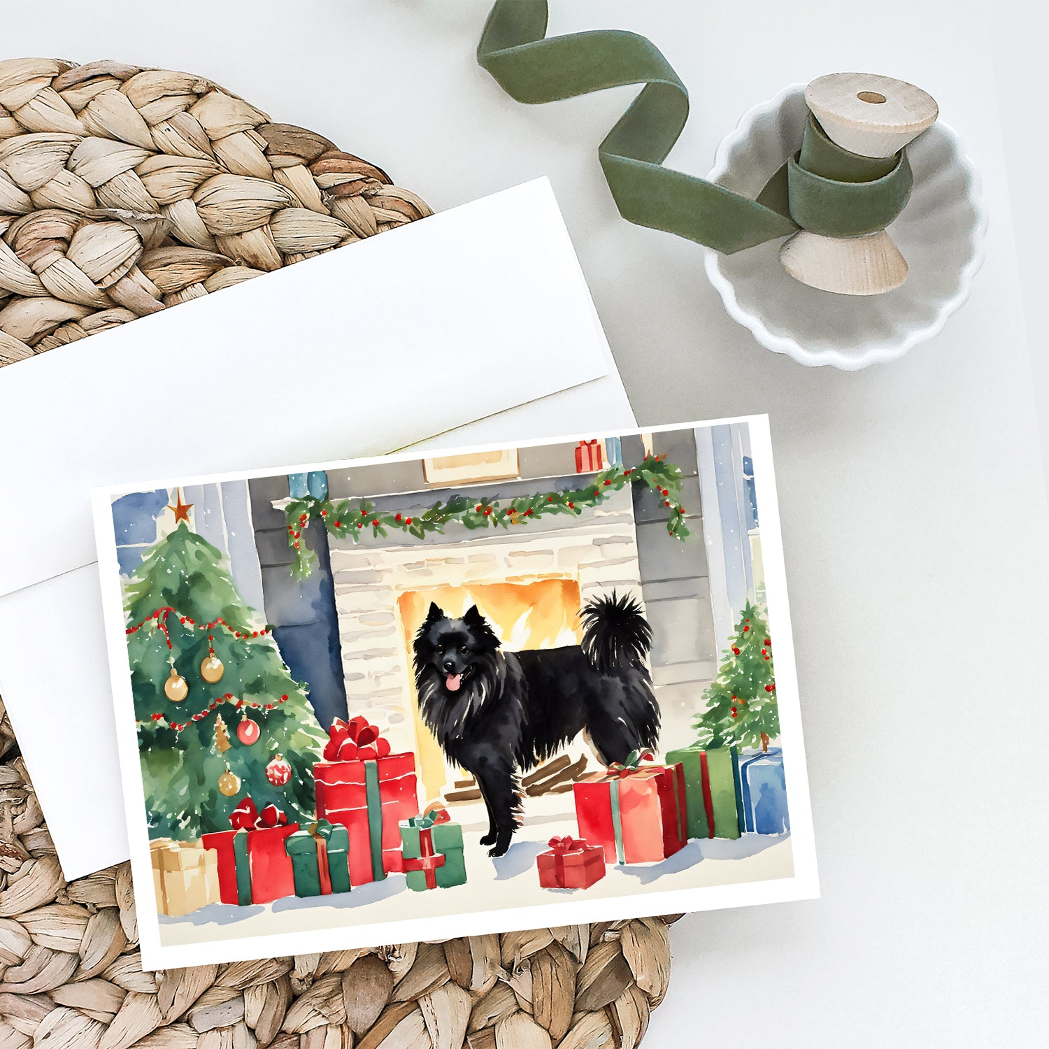 Buy this German Spitz Cozy Christmas Greeting Cards Pack of 8
