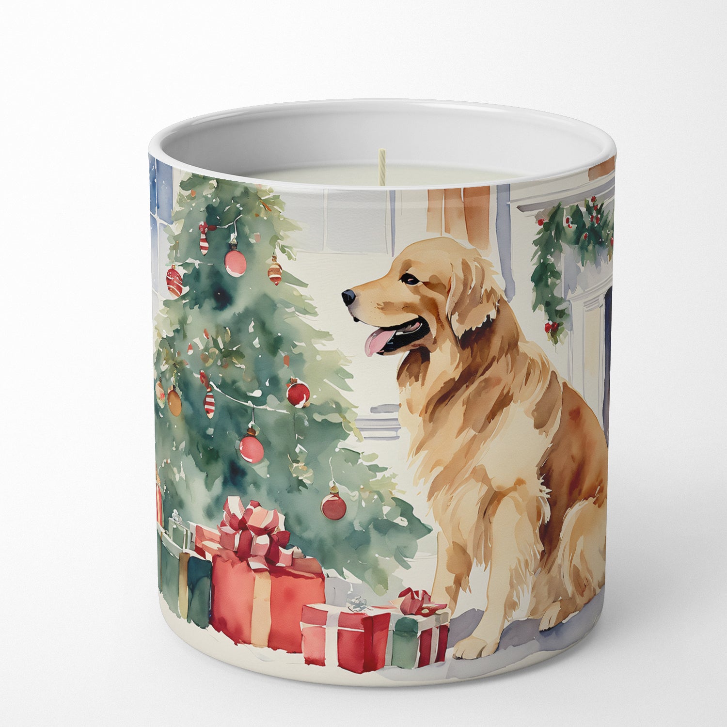 Golden Retriever Cozy Christmas Decorative Soy Candle