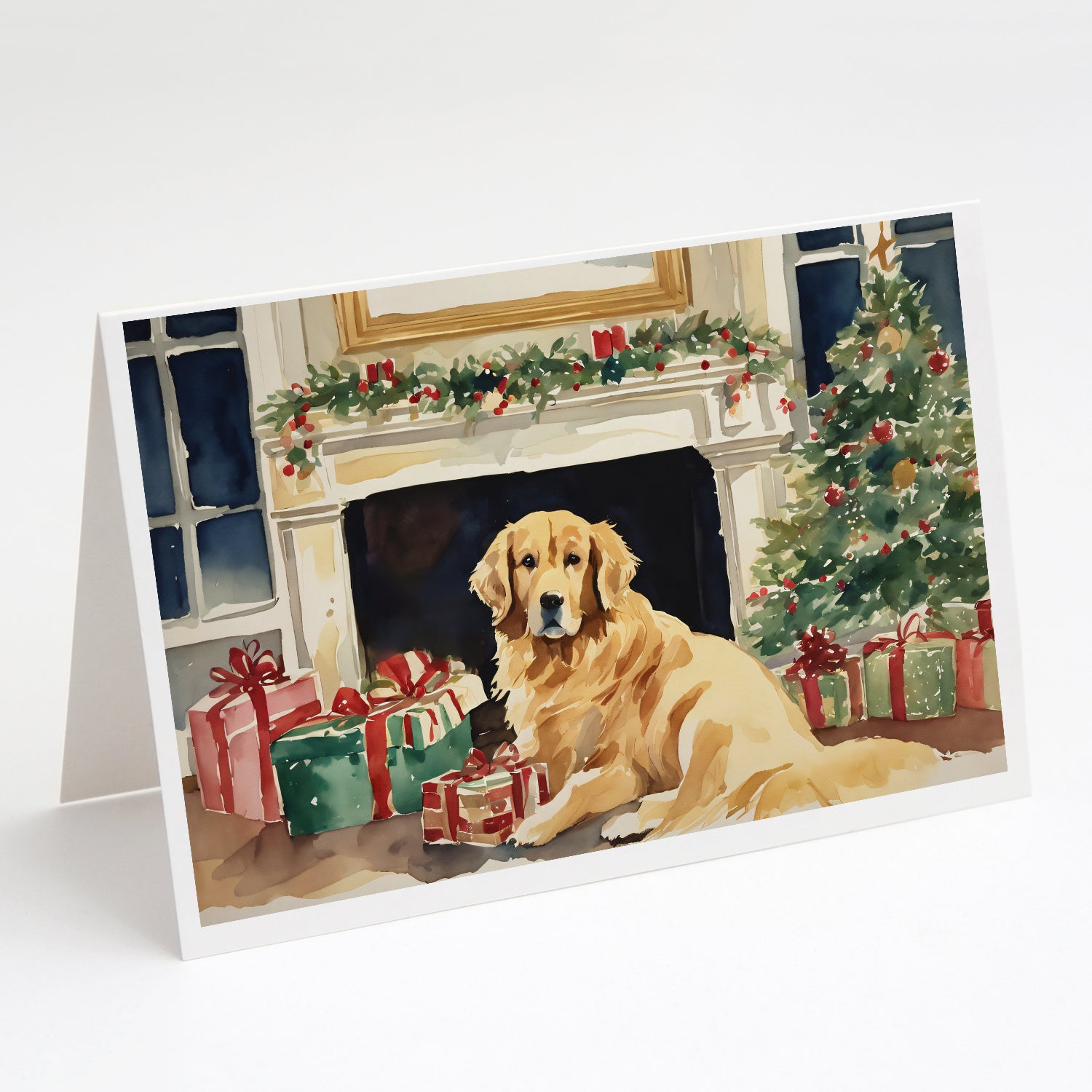 Buy this Golden Retriever Cozy Christmas Greeting Cards Pack of 8