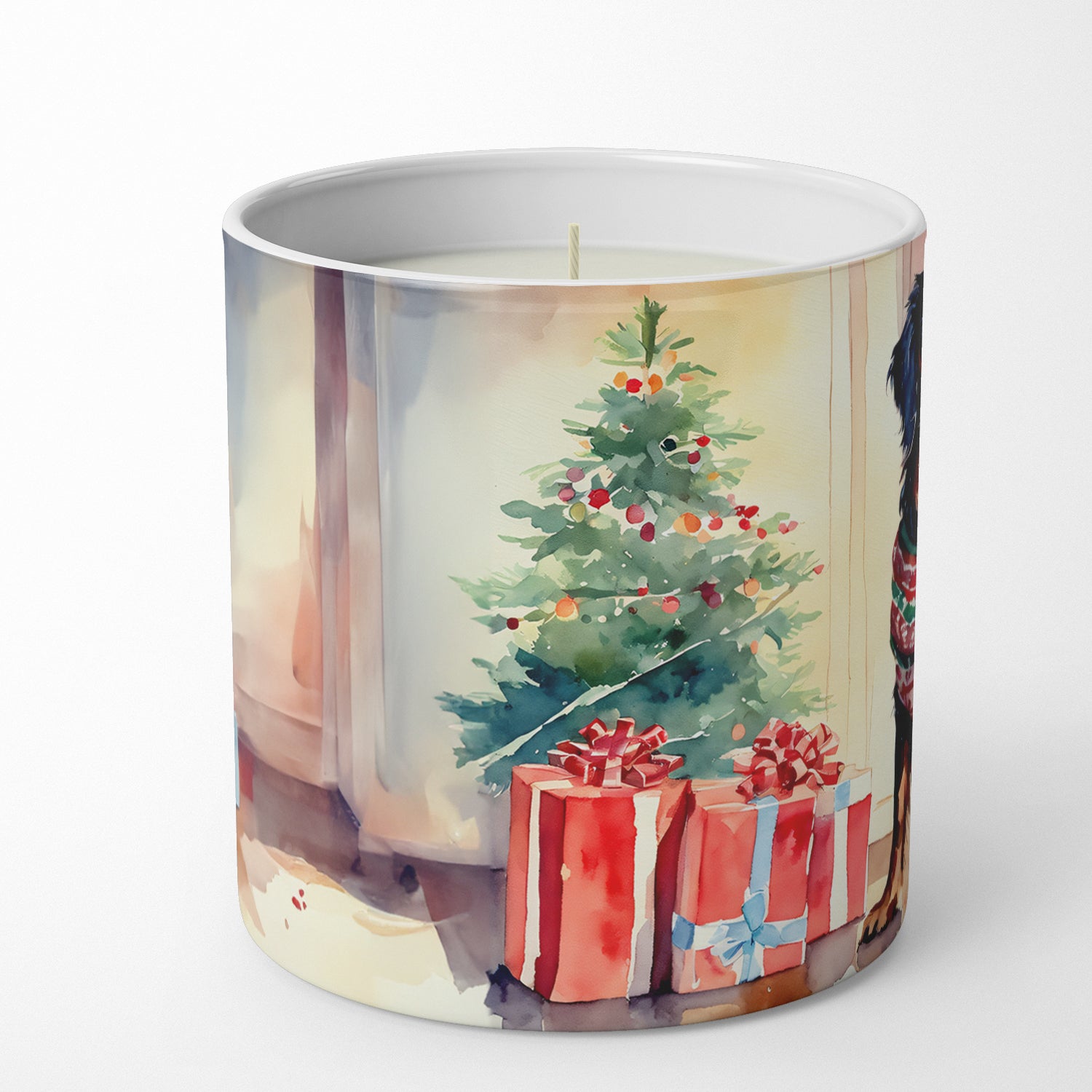 Gordon Setter Cozy Christmas Decorative Soy Candle