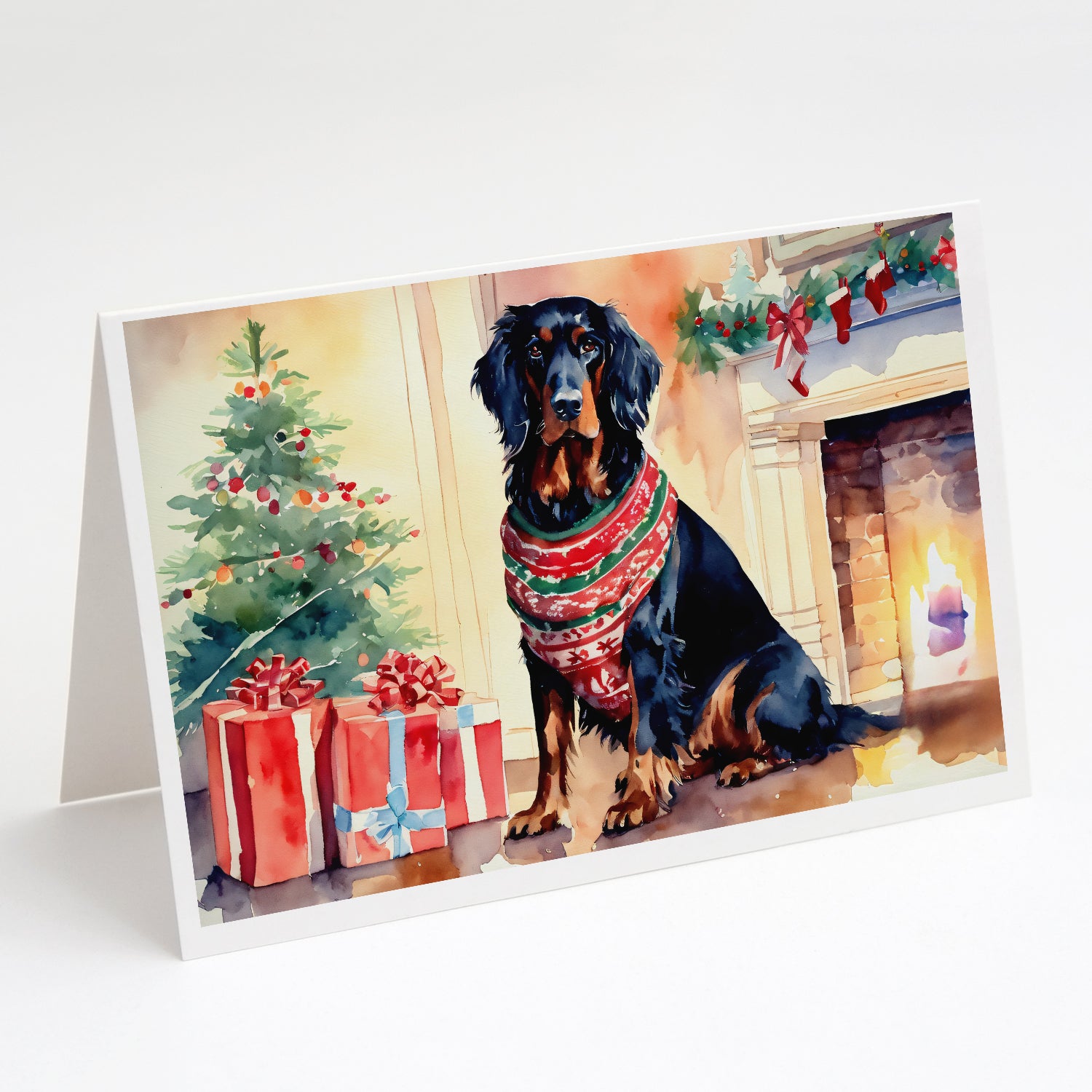 Buy this Gordon Setter Cozy Christmas Greeting Cards Pack of 8
