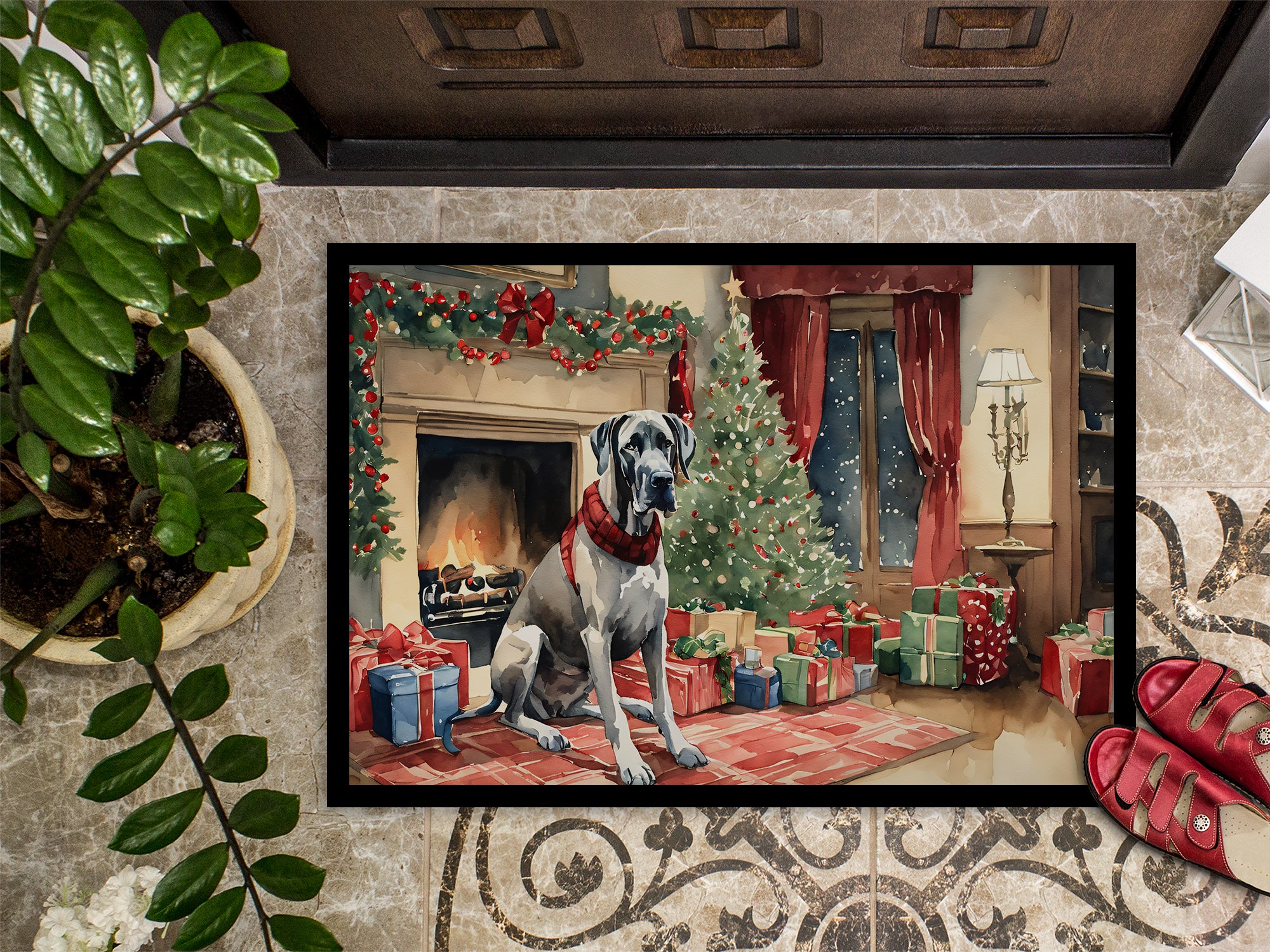 Great Dane Cozy Christmas Doormat