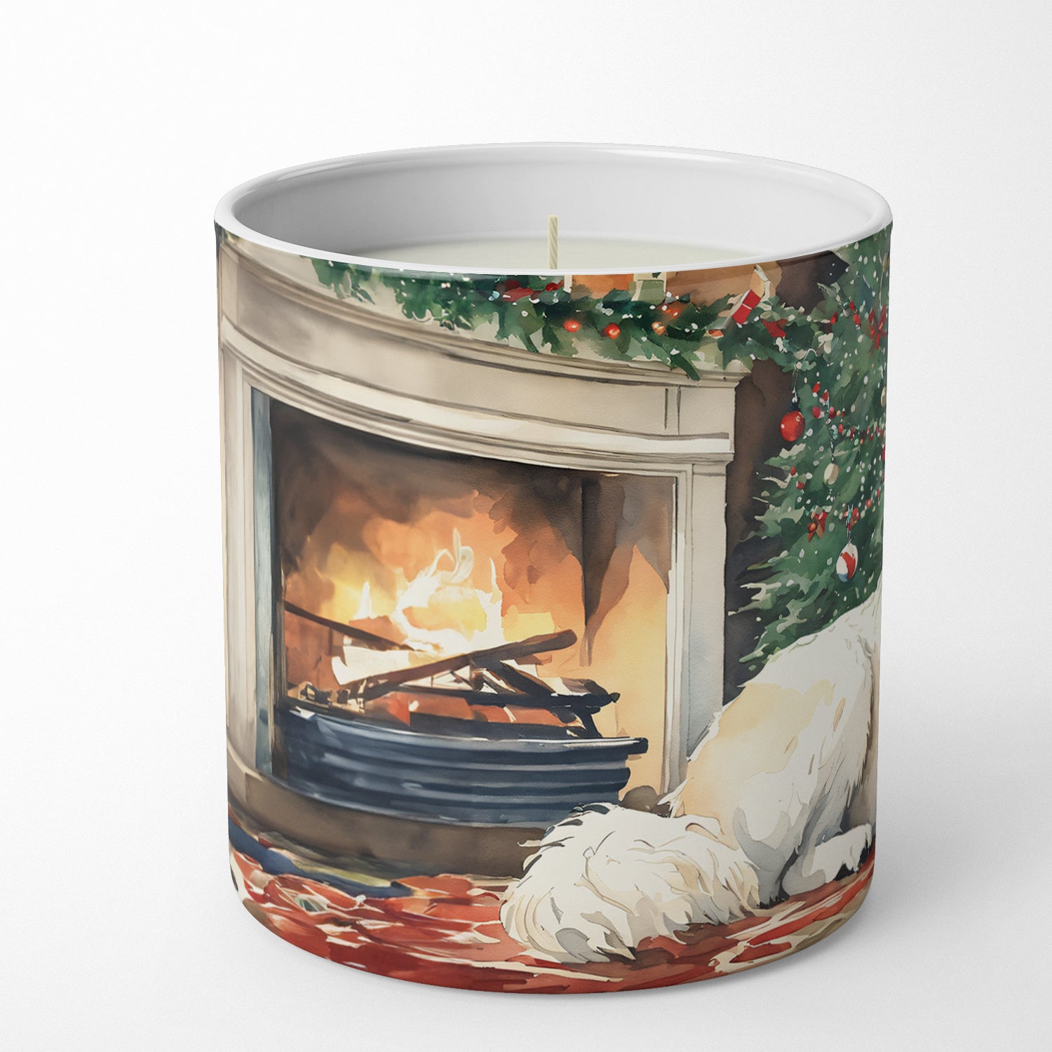 Great Pyrenees Cozy Christmas Decorative Soy Candle
