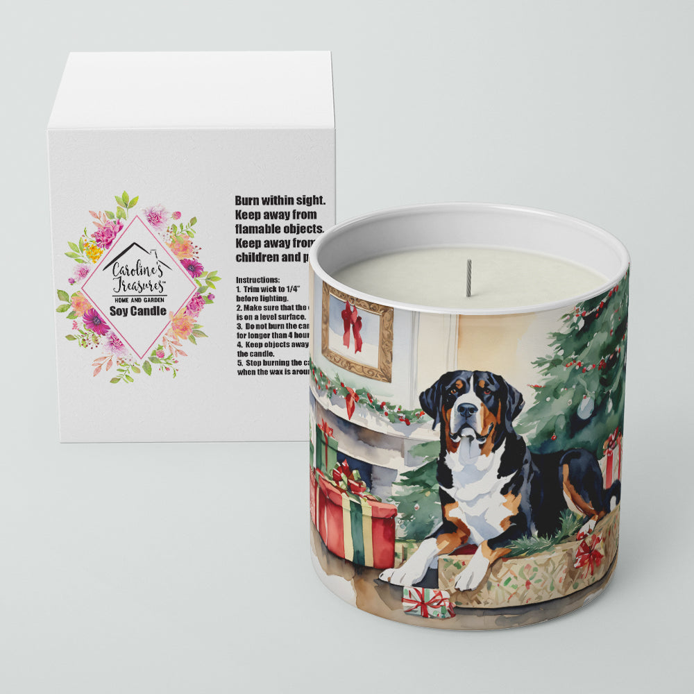 Buy this Greater Swiss Mountain Dog Cozy Christmas Decorative Soy Candle