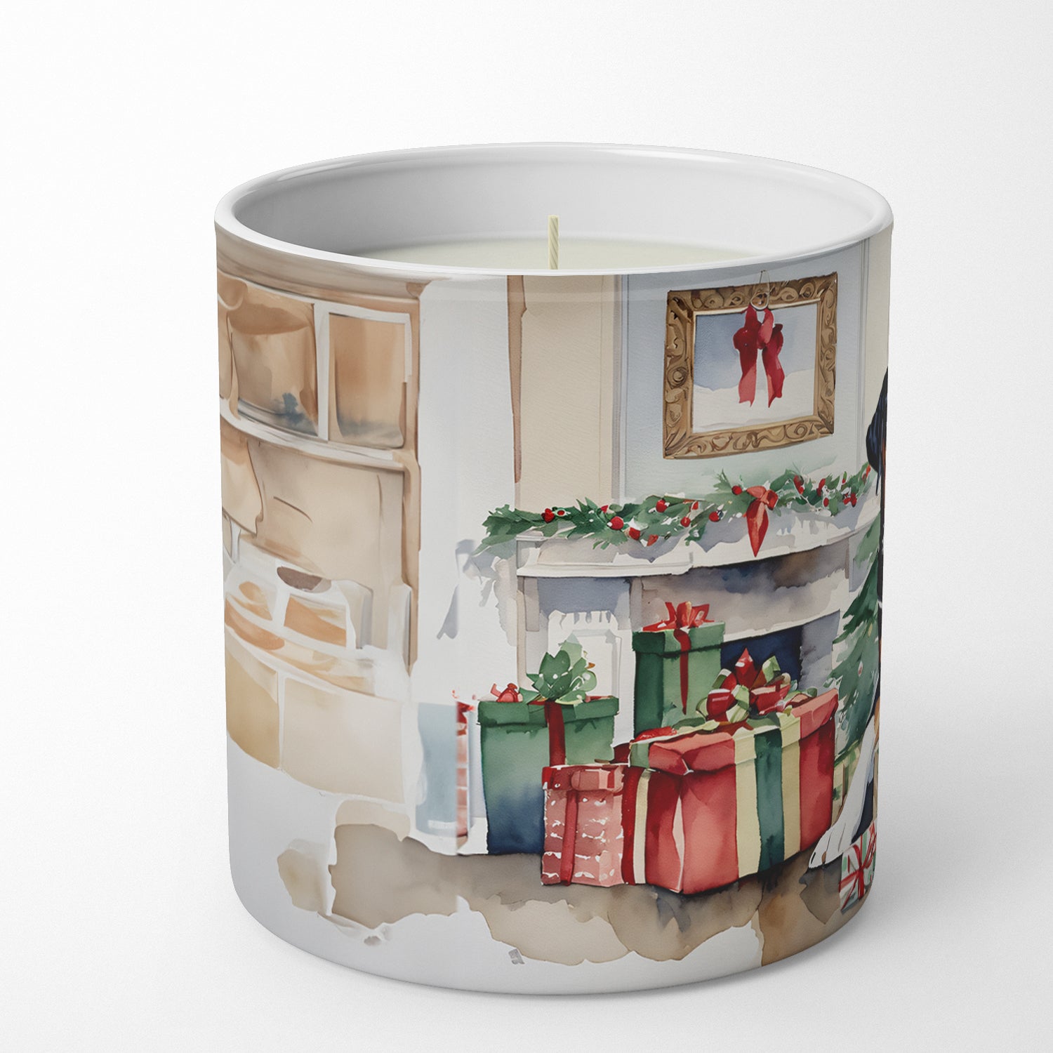 Greater Swiss Mountain Dog Cozy Christmas Decorative Soy Candle