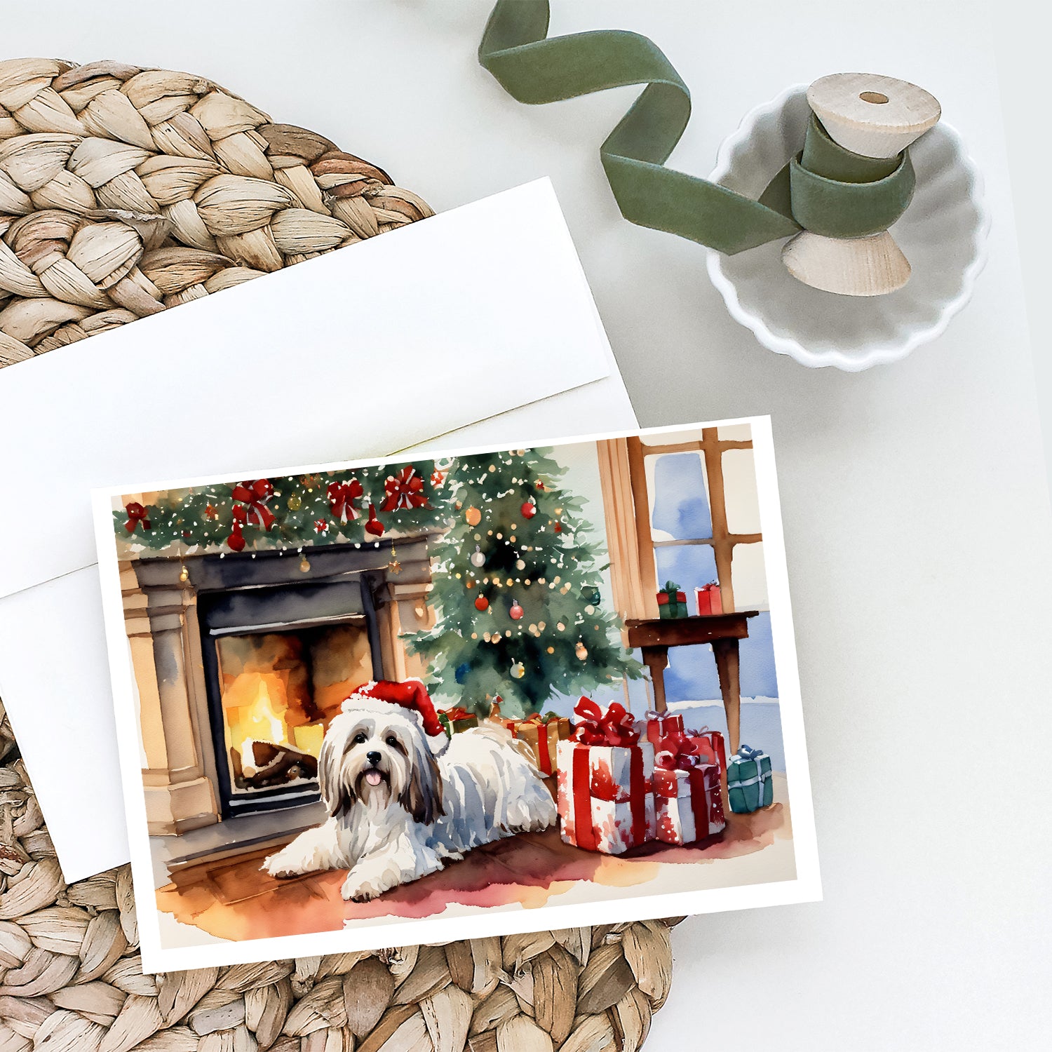 Havanese Cozy Christmas Greeting Cards Pack of 8