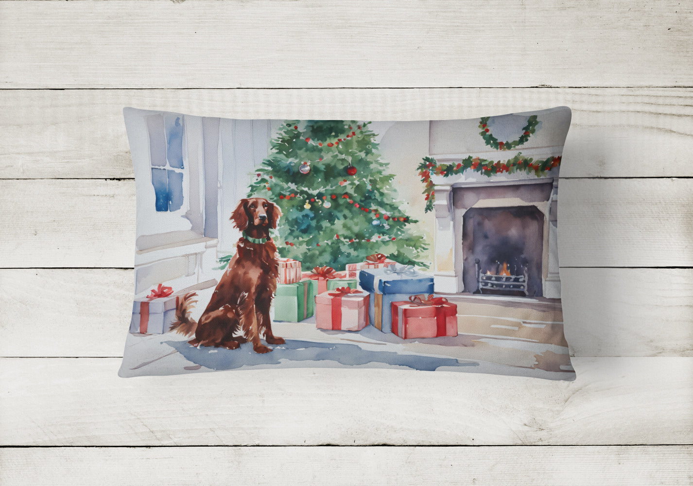 Buy this Irish Setter Cozy Christmas Throw Pillow