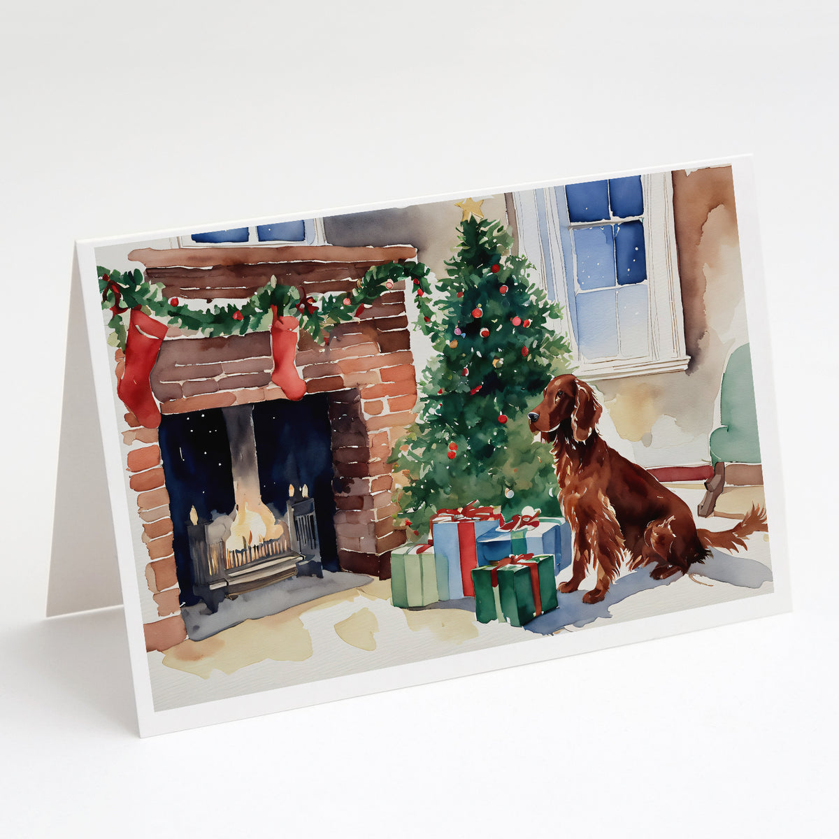 Buy this Irish Setter Cozy Christmas Greeting Cards Pack of 8