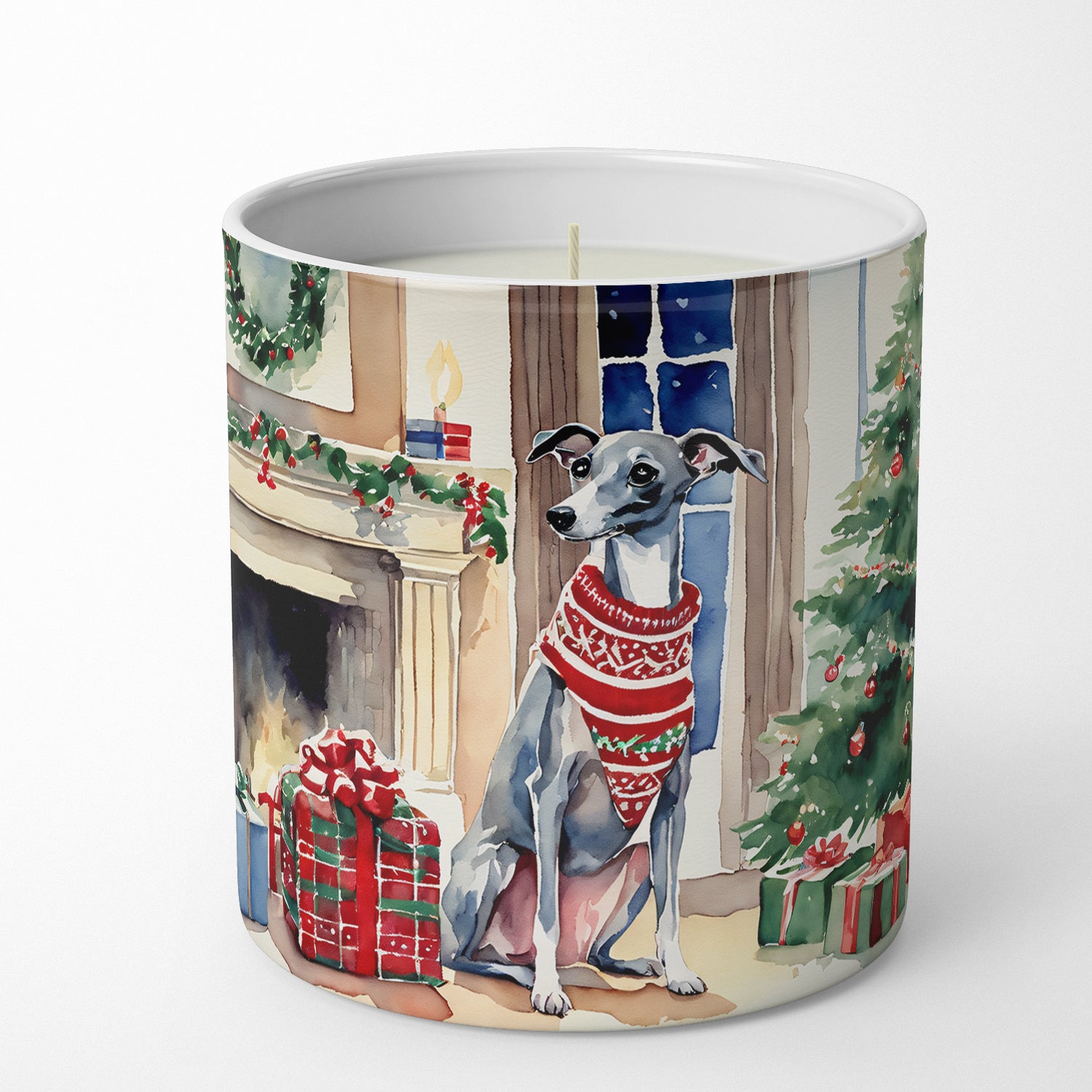 Italian Greyhound Cozy Christmas Decorative Soy Candle